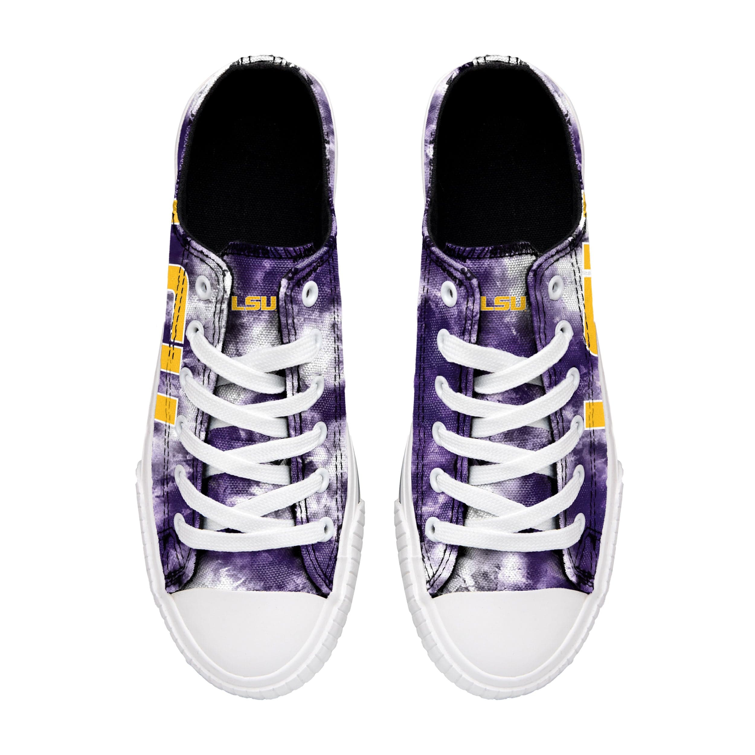 LSU Tigers NCAA Womens Low Top Tie-Dye Canvas Shoe - Image 3