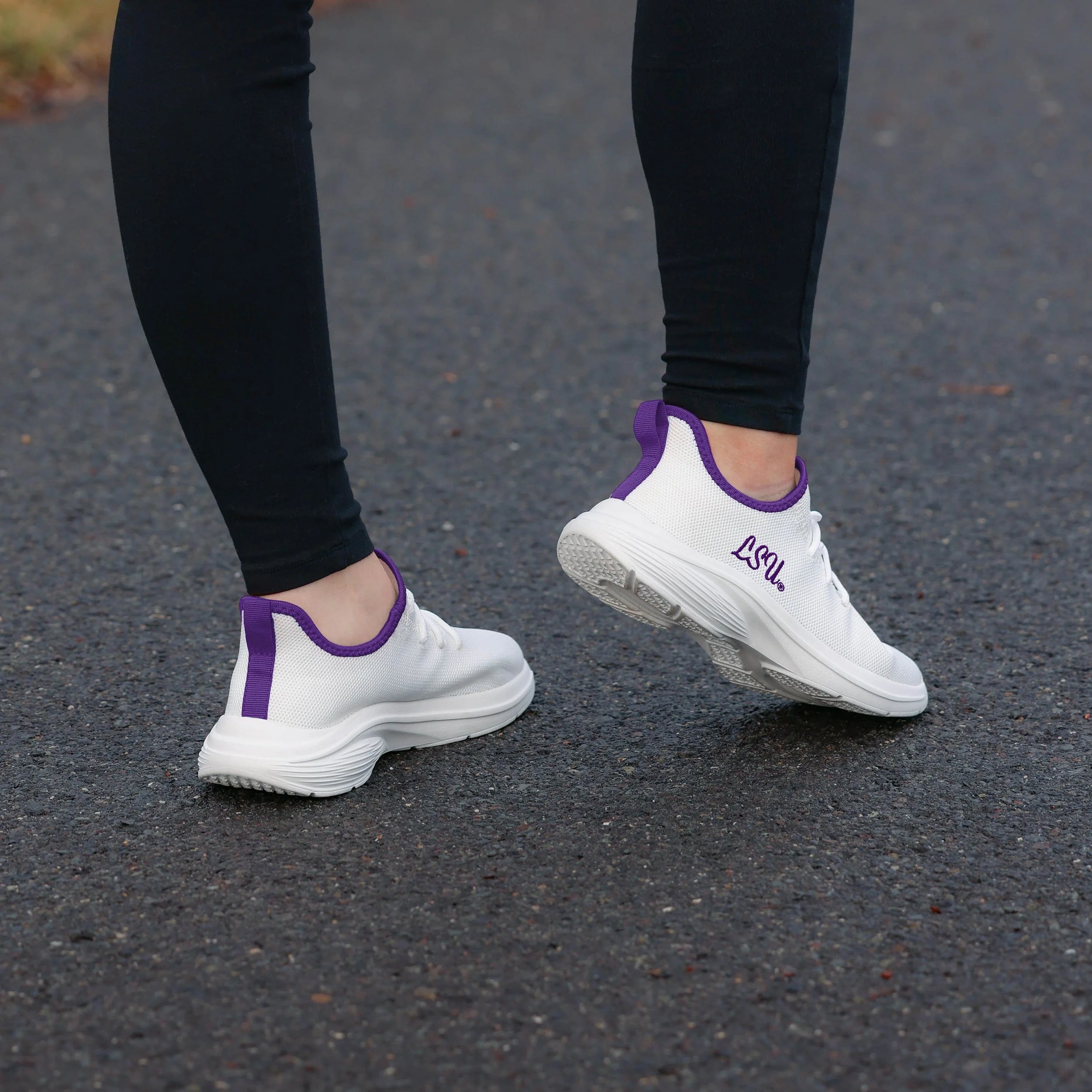 LSU Tigers NCAA Womens Midsole White Sneaker - Image 3