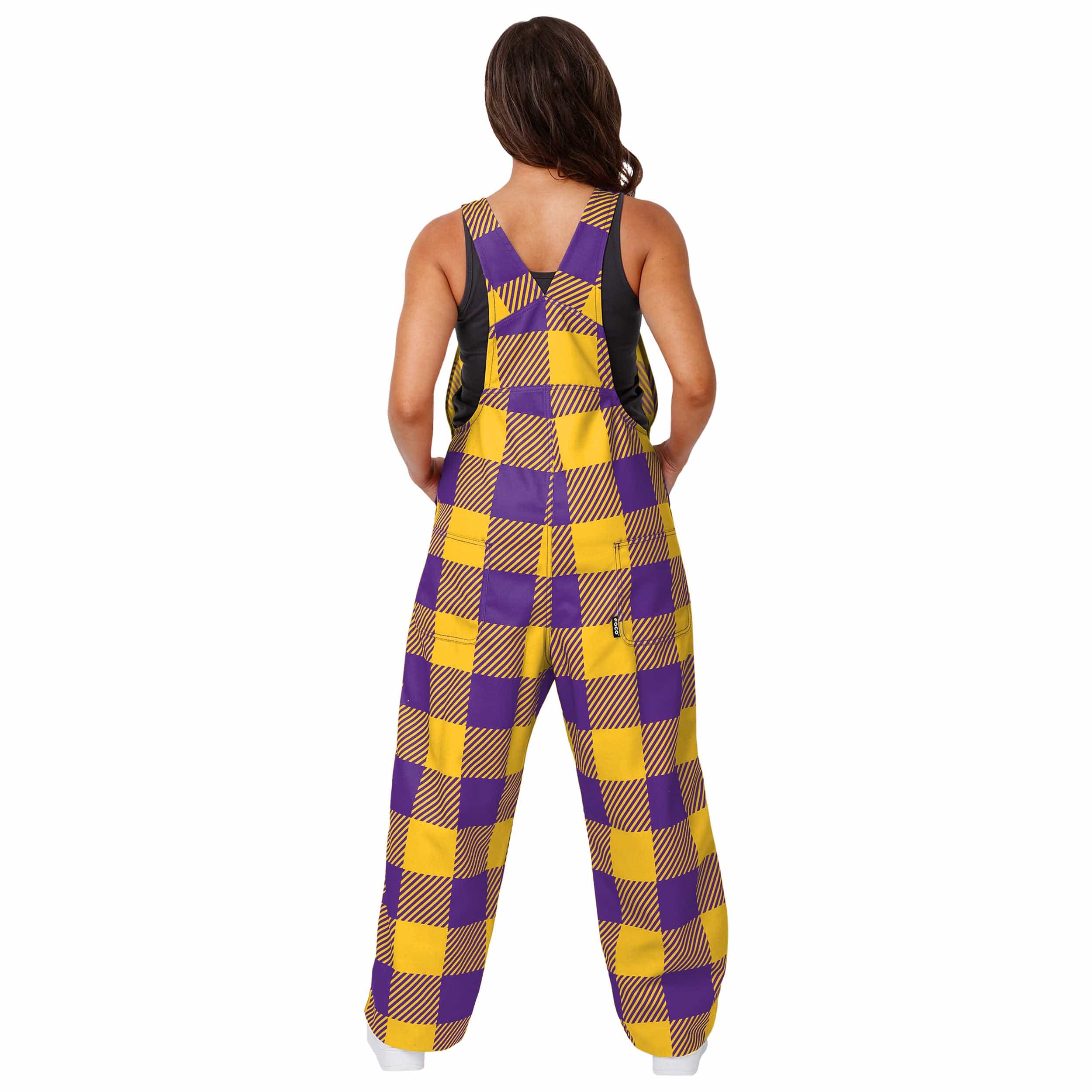 LSU Tigers NCAA Womens Plaid Bib Overalls - Image 2