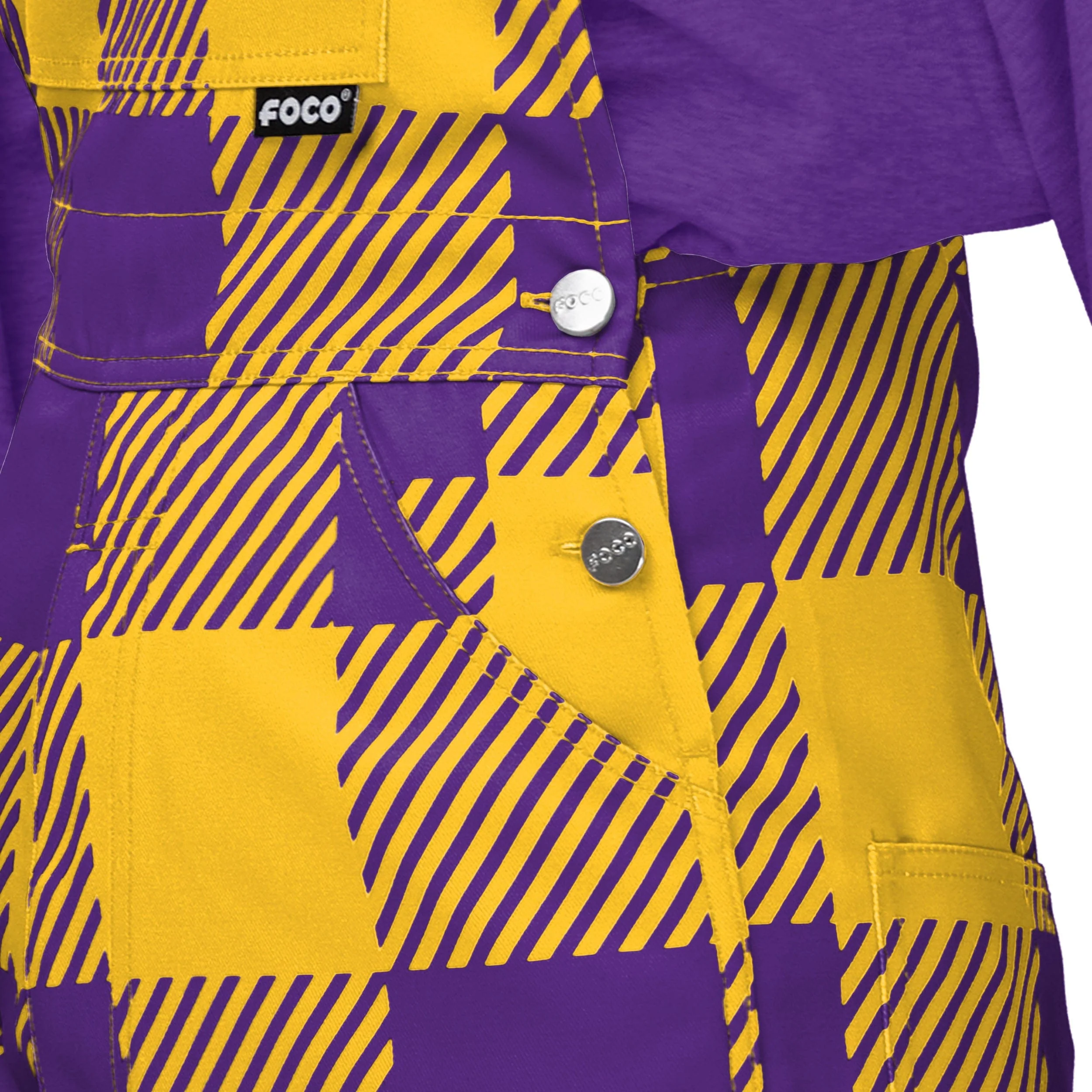 LSU Tigers NCAA Womens Plaid Bib Overalls - Image 5