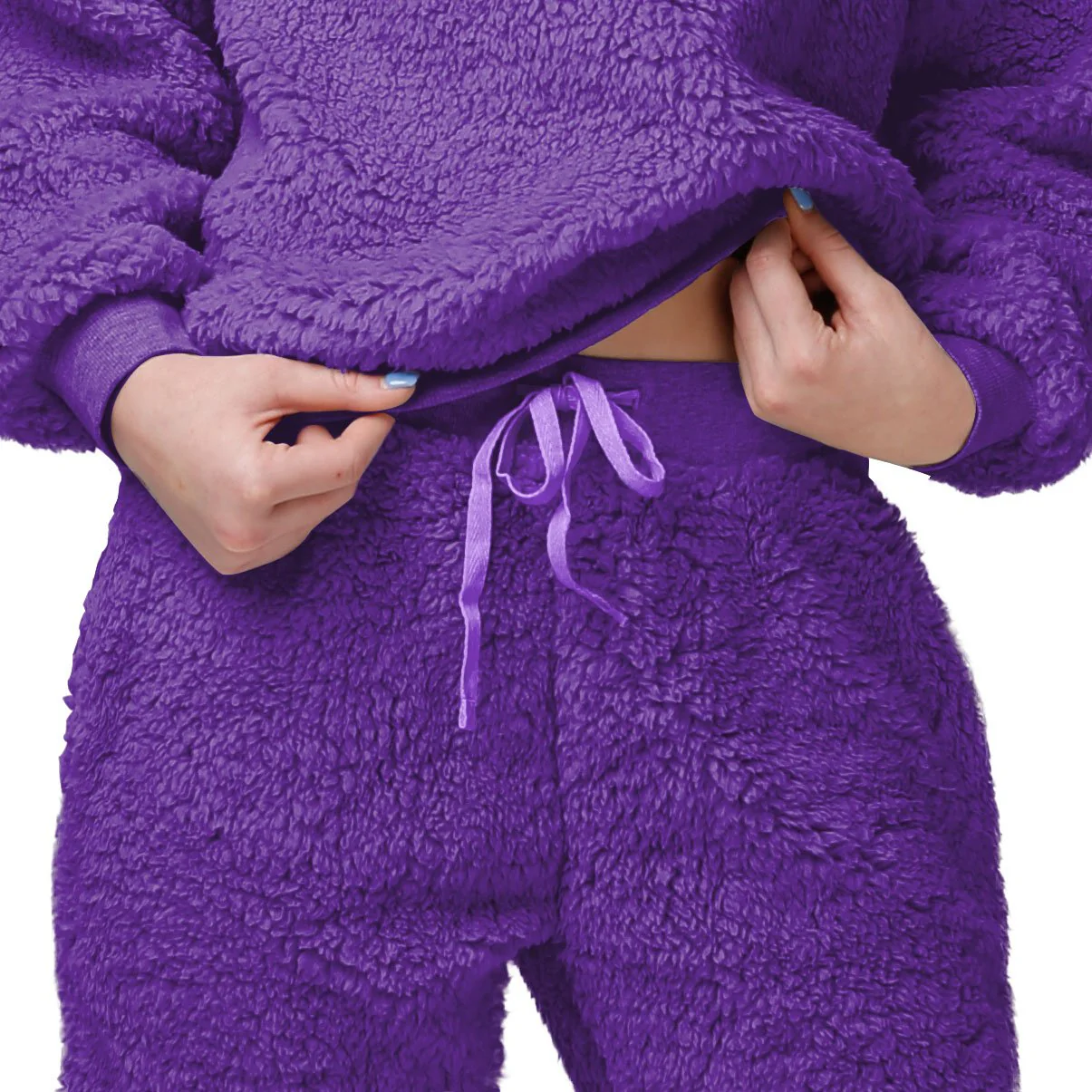 LSU Tigers NCAA Womens Sherpa Lounge Set - Image 4