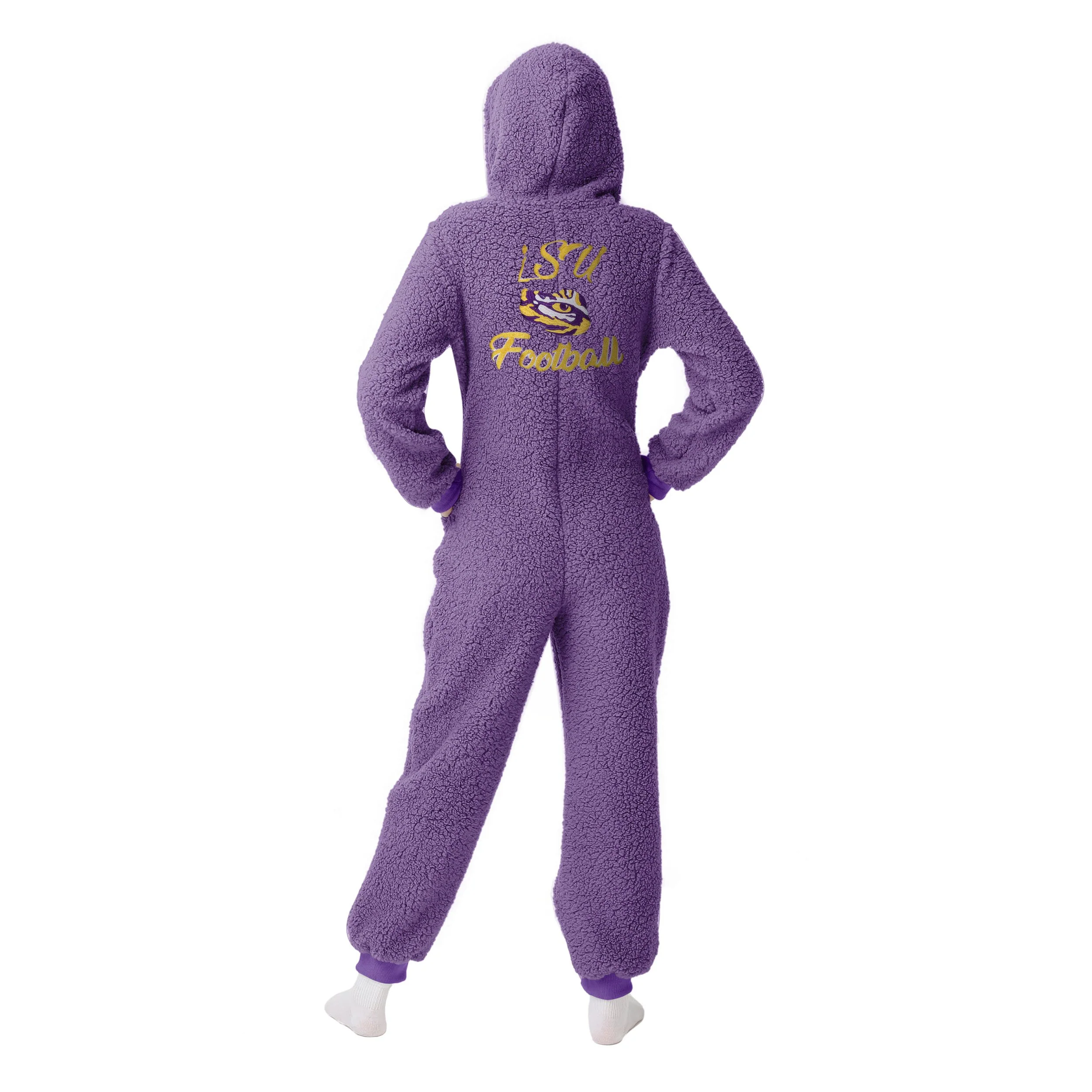 LSU Tigers NCAA Womens Sherpa One Piece Pajamas - Image 2