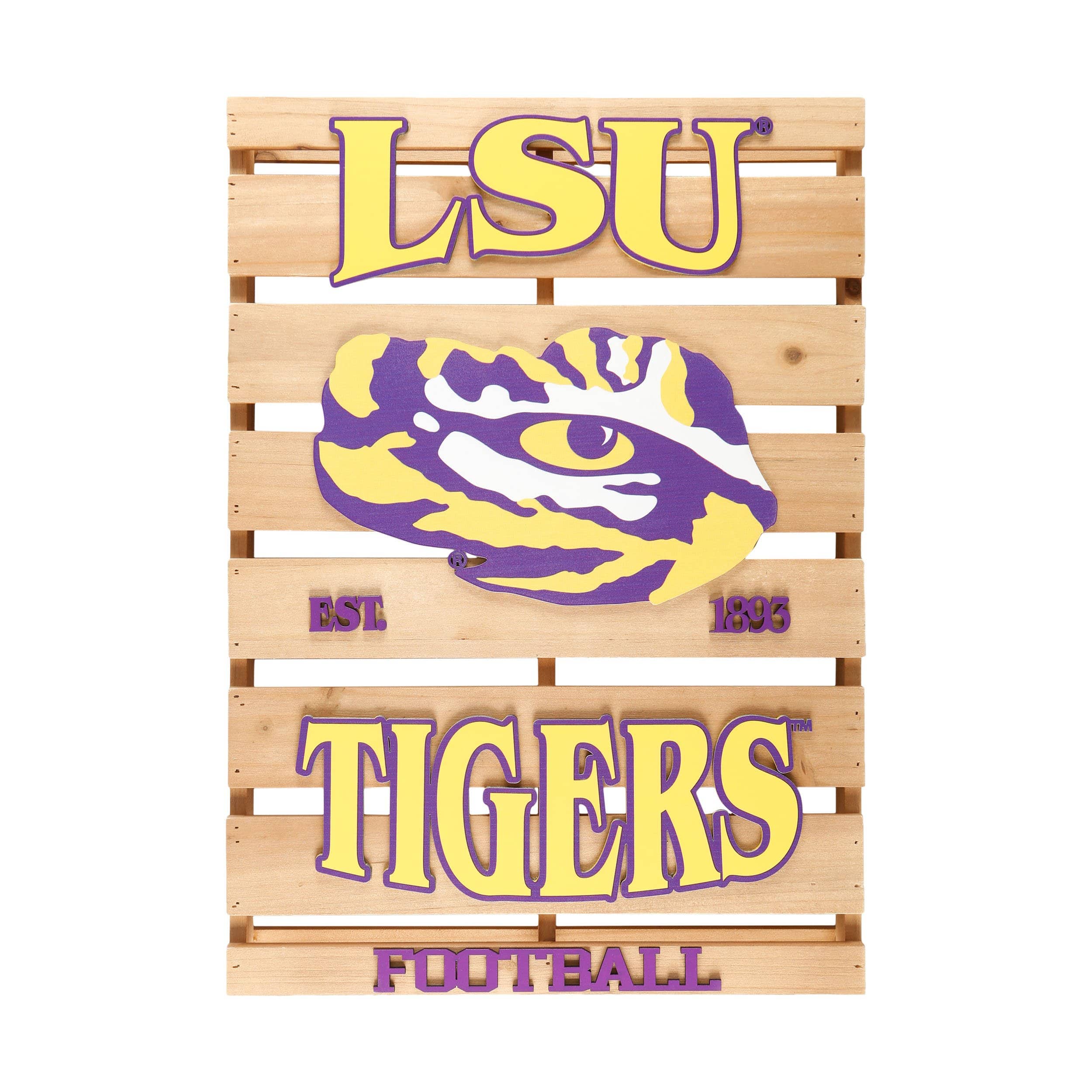LSU Tigers NCAA Wood Pallet Sign - Image 3