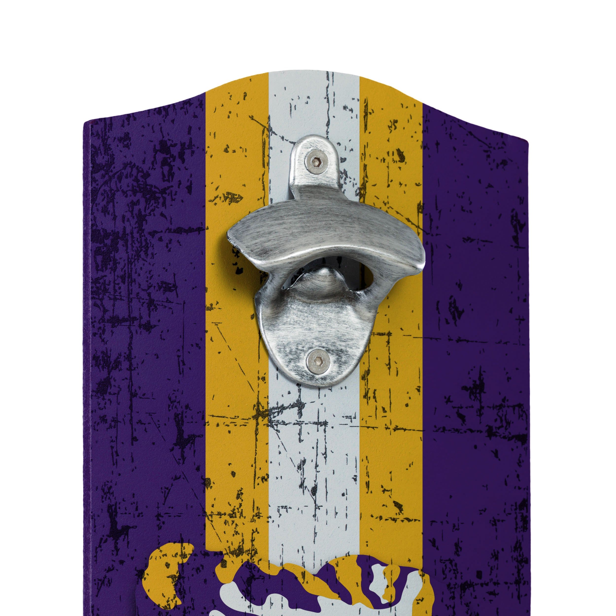 LSU Tigers NCAA Wooden Bottle Cap Opener Sign - Image 3