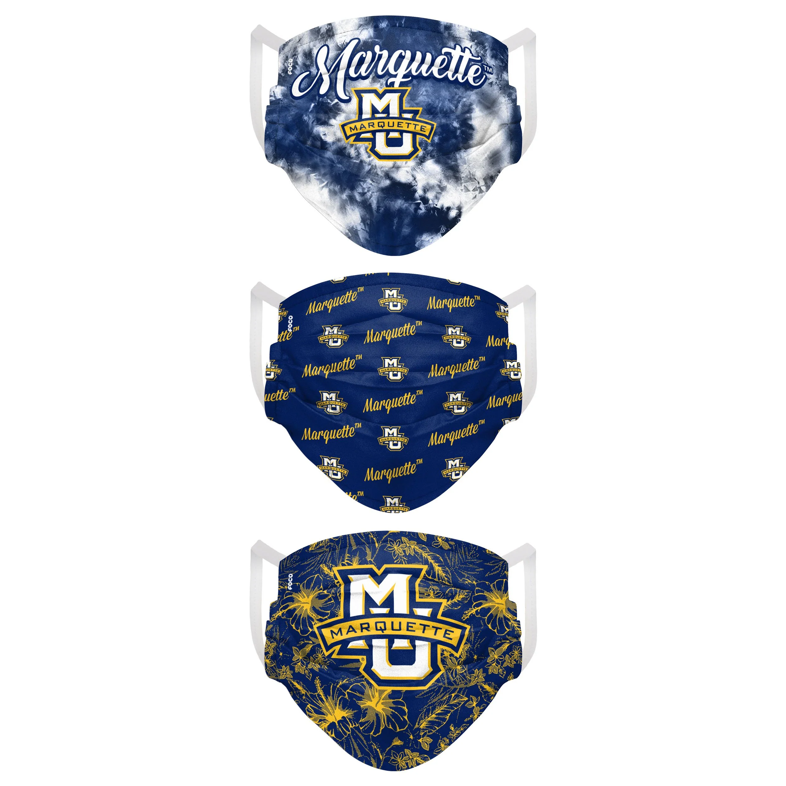 Marquette Golden Eagles NCAA Womens Matchday 3 Pack Face Cover - Image 2