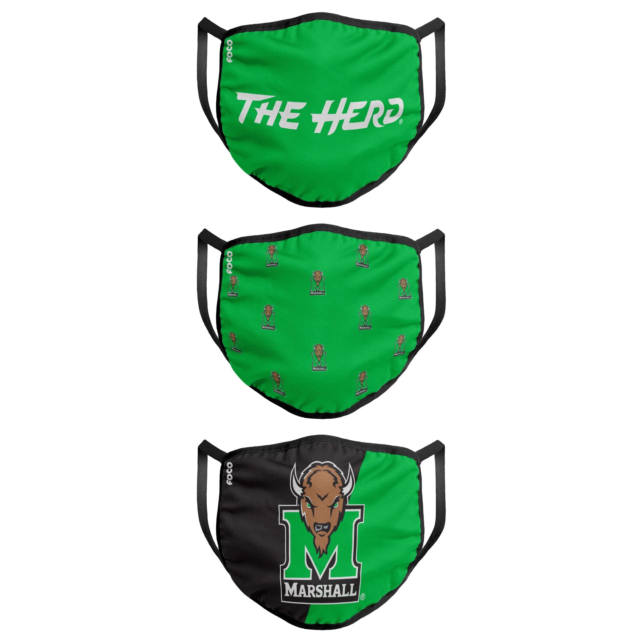 Marshall Thundering Herd NCAA 3 Pack Face Cover - Image 2