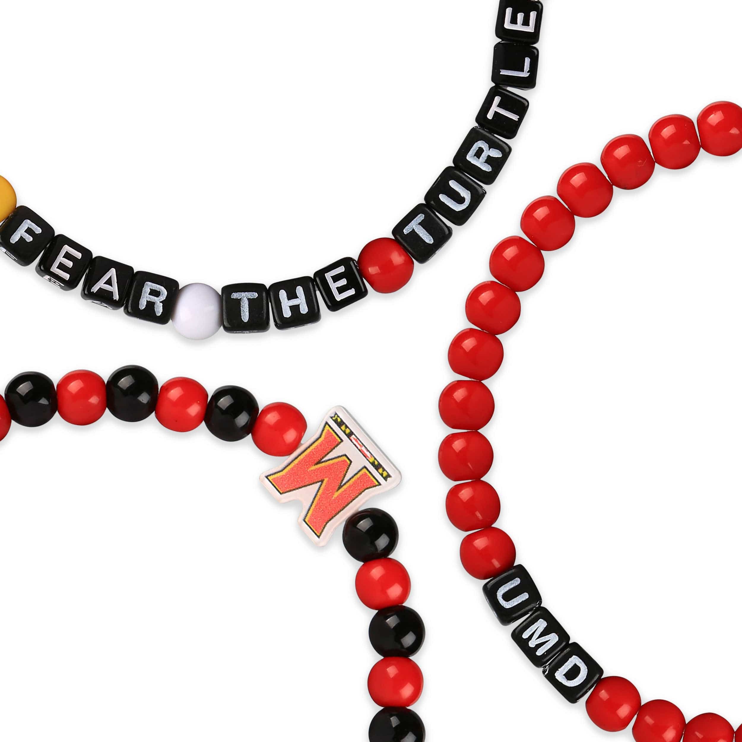 Maryland Terrapins NCAA 3 Pack Beaded Friendship Bracelet - Image 2
