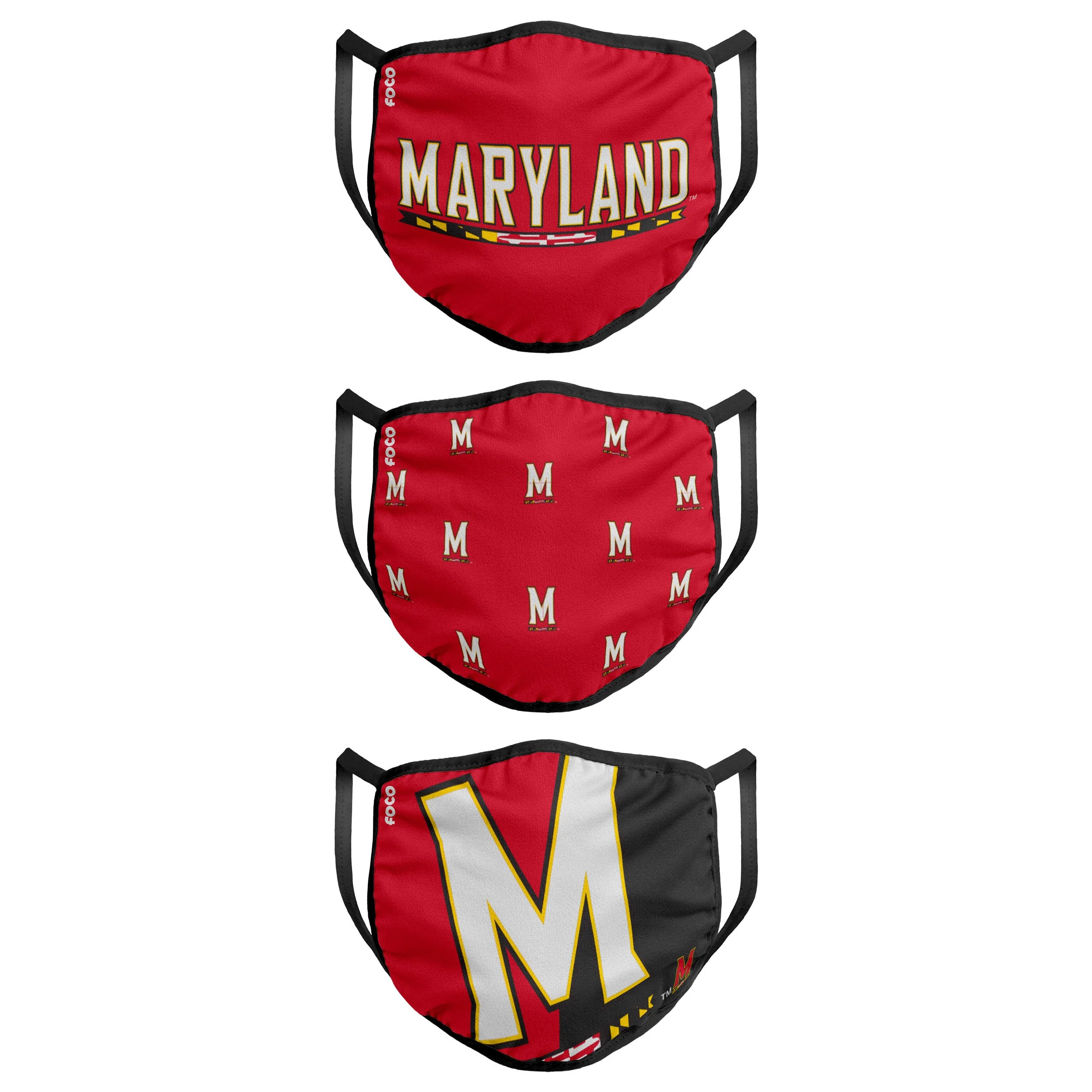 Maryland Terrapins NCAA 3 Pack Face Cover - Image 2