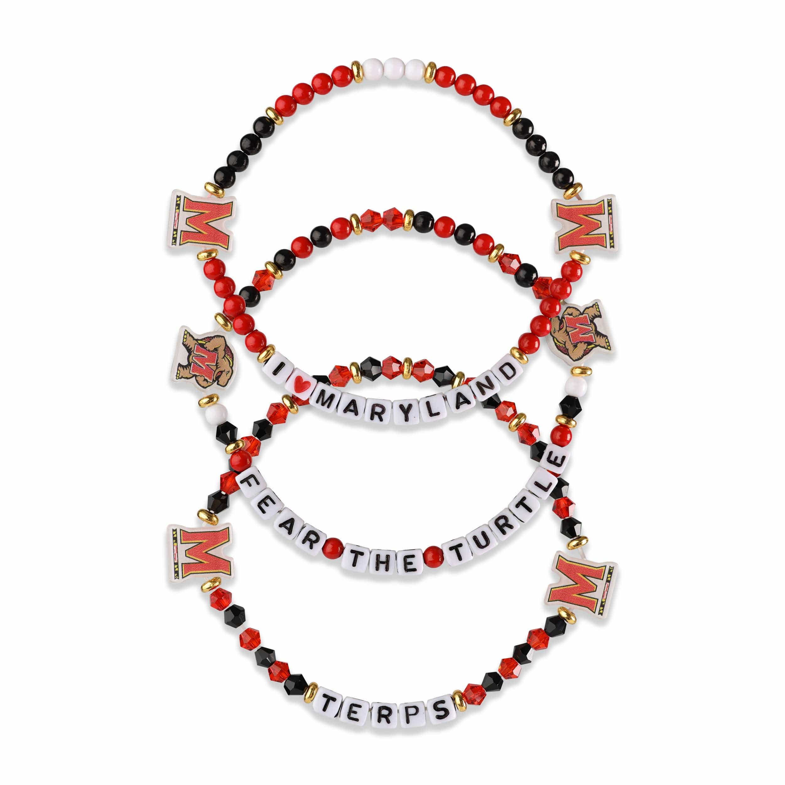 Maryland Terrapins NCAA 3 Pack Friendship Bracelet