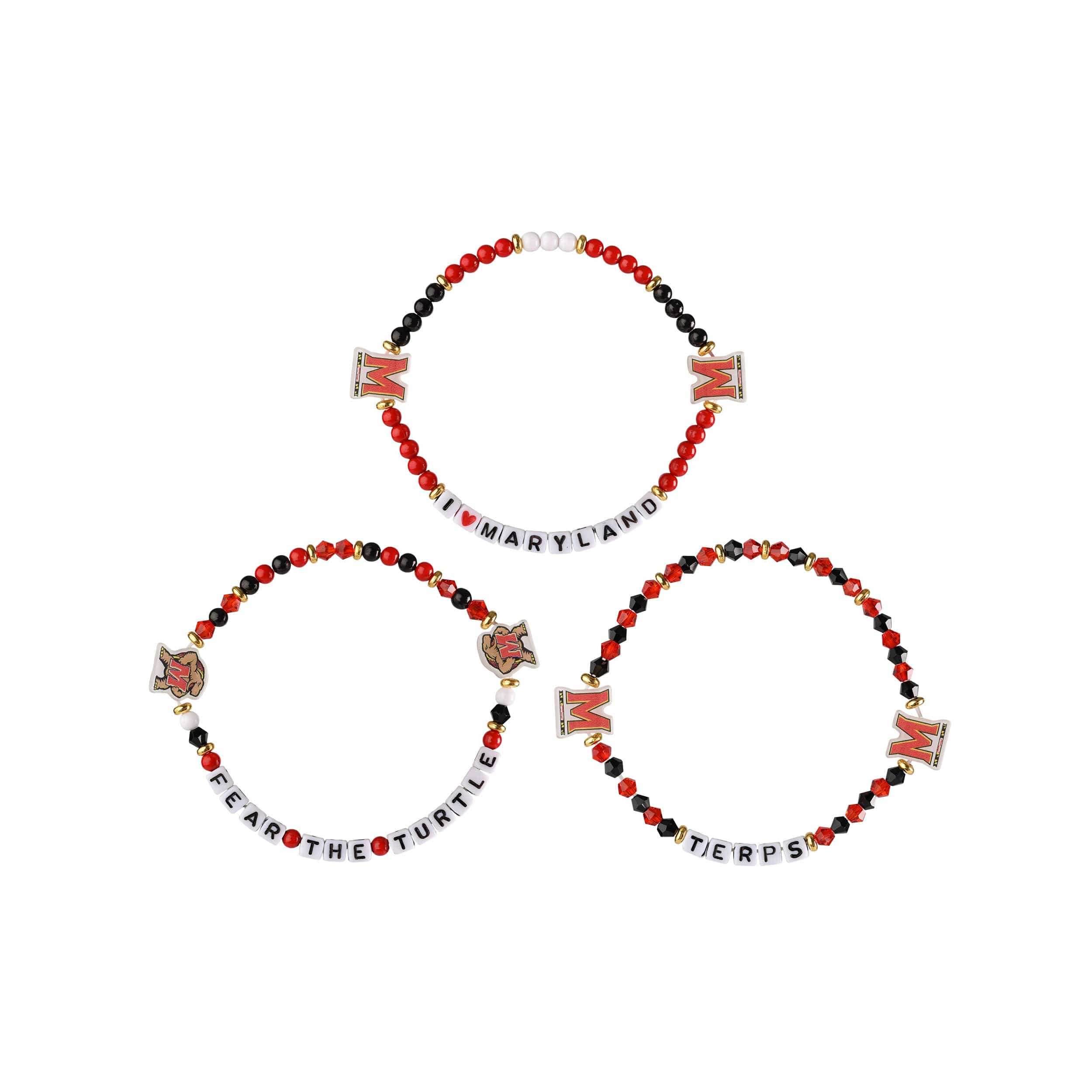 Maryland Terrapins NCAA 3 Pack Friendship Bracelet - Image 3