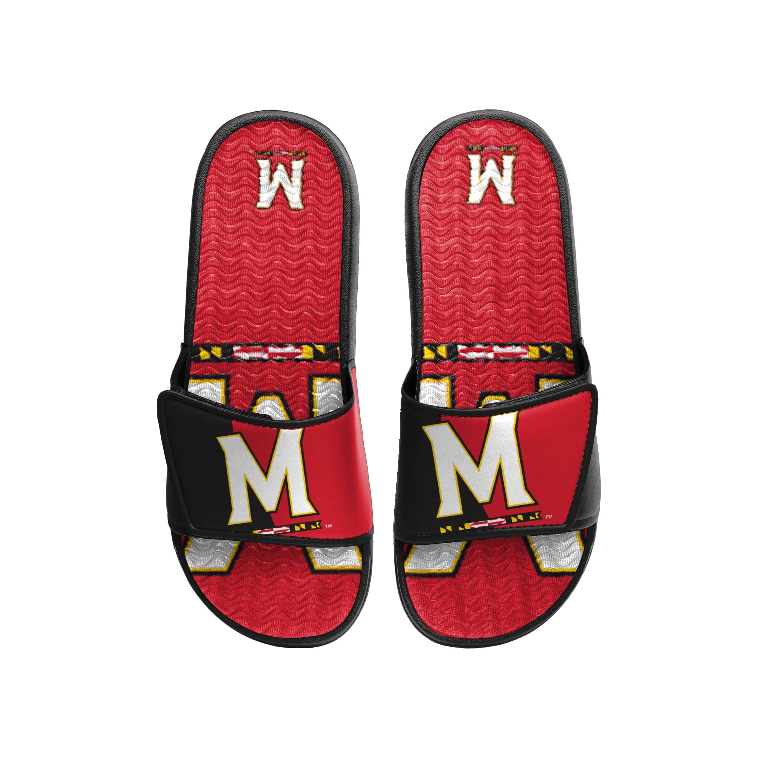 Maryland Terrapins NCAA Mens Colorblock Big Logo Gel Slides - Image 2