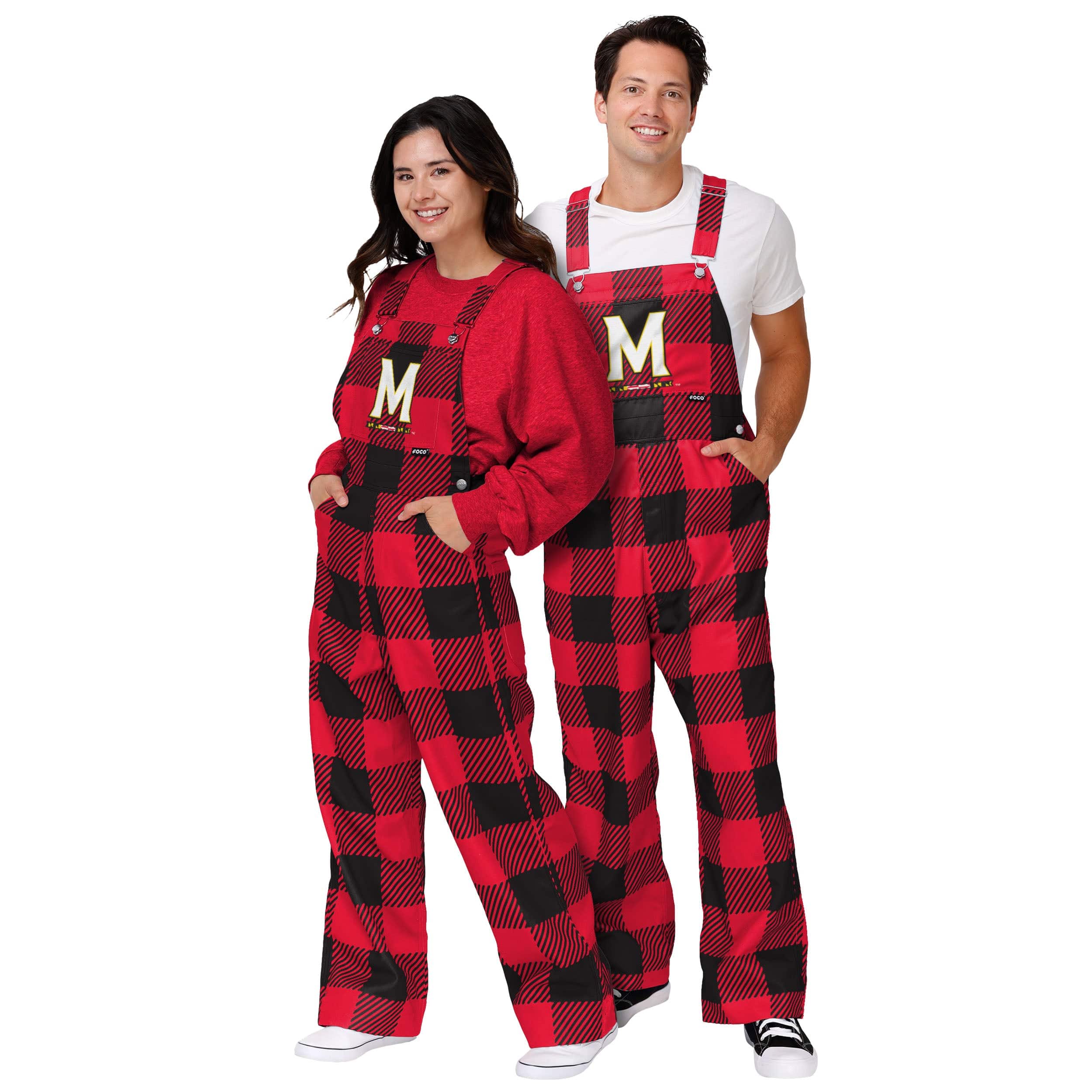 Maryland Terrapins NCAA Mens Plaid Bib Overalls - Image 3