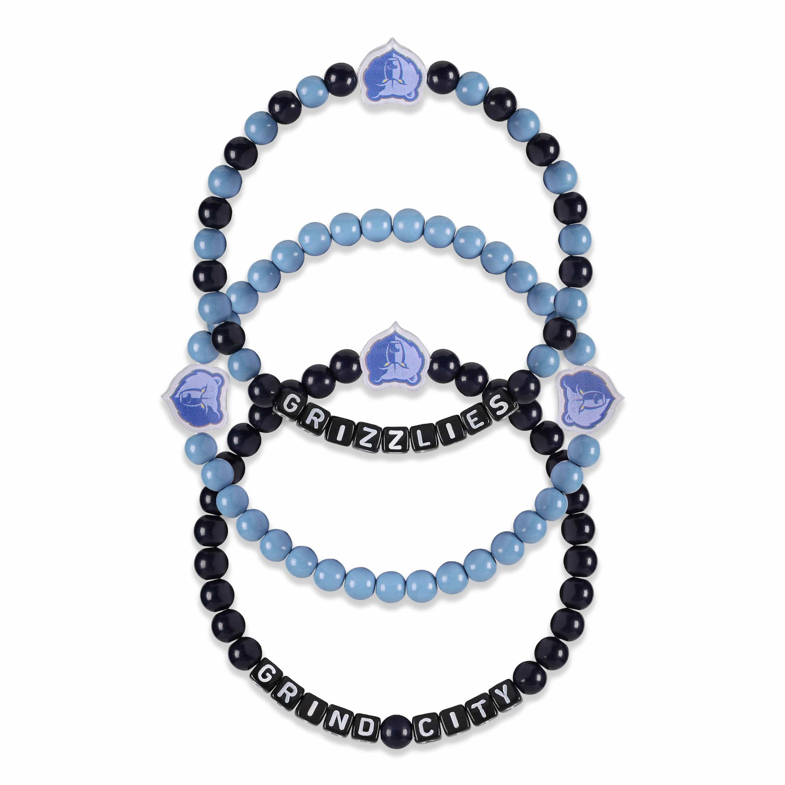 Memphis Grizzlies NBA 3 Pack Beaded Friendship Bracelet