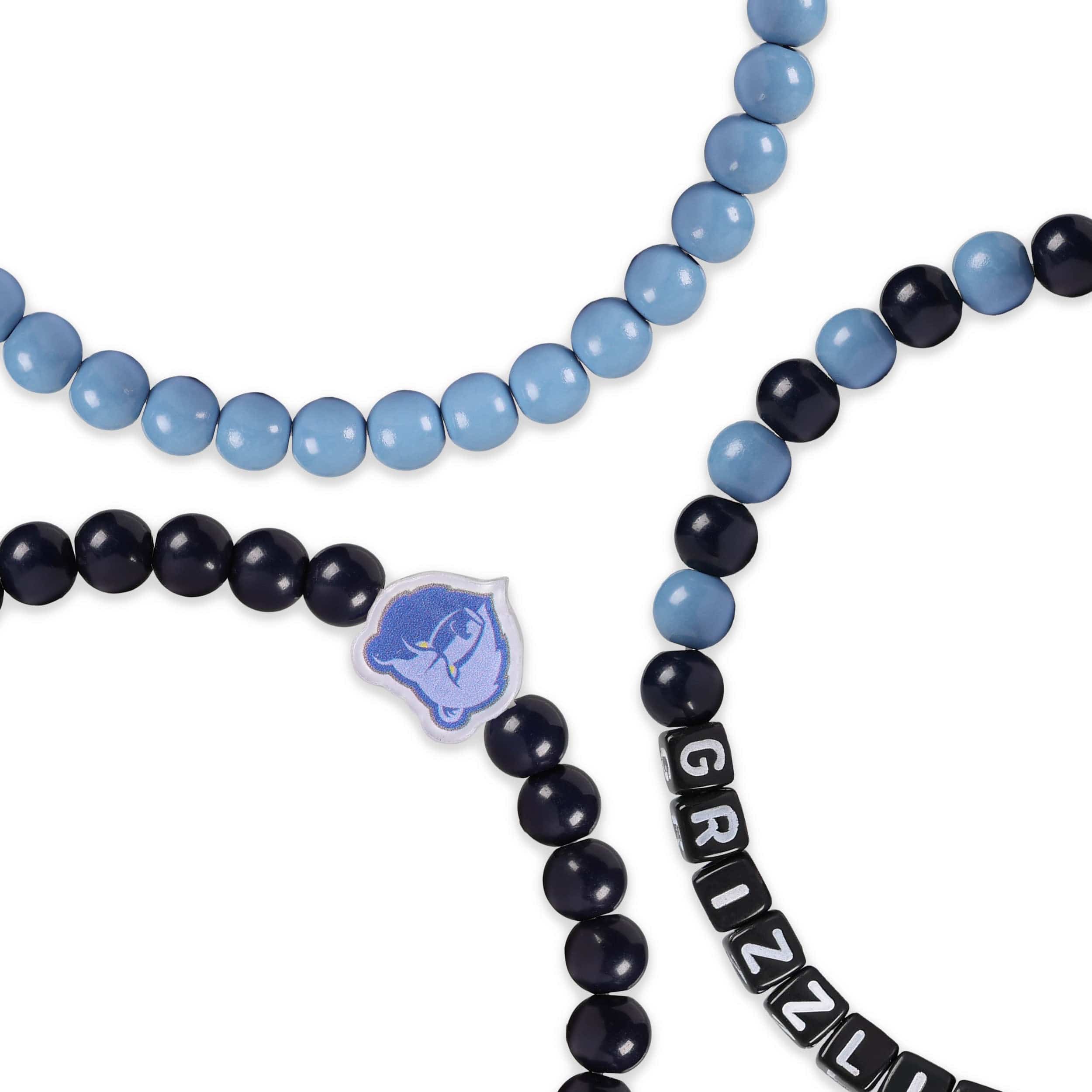 Memphis Grizzlies NBA 3 Pack Beaded Friendship Bracelet - Image 2