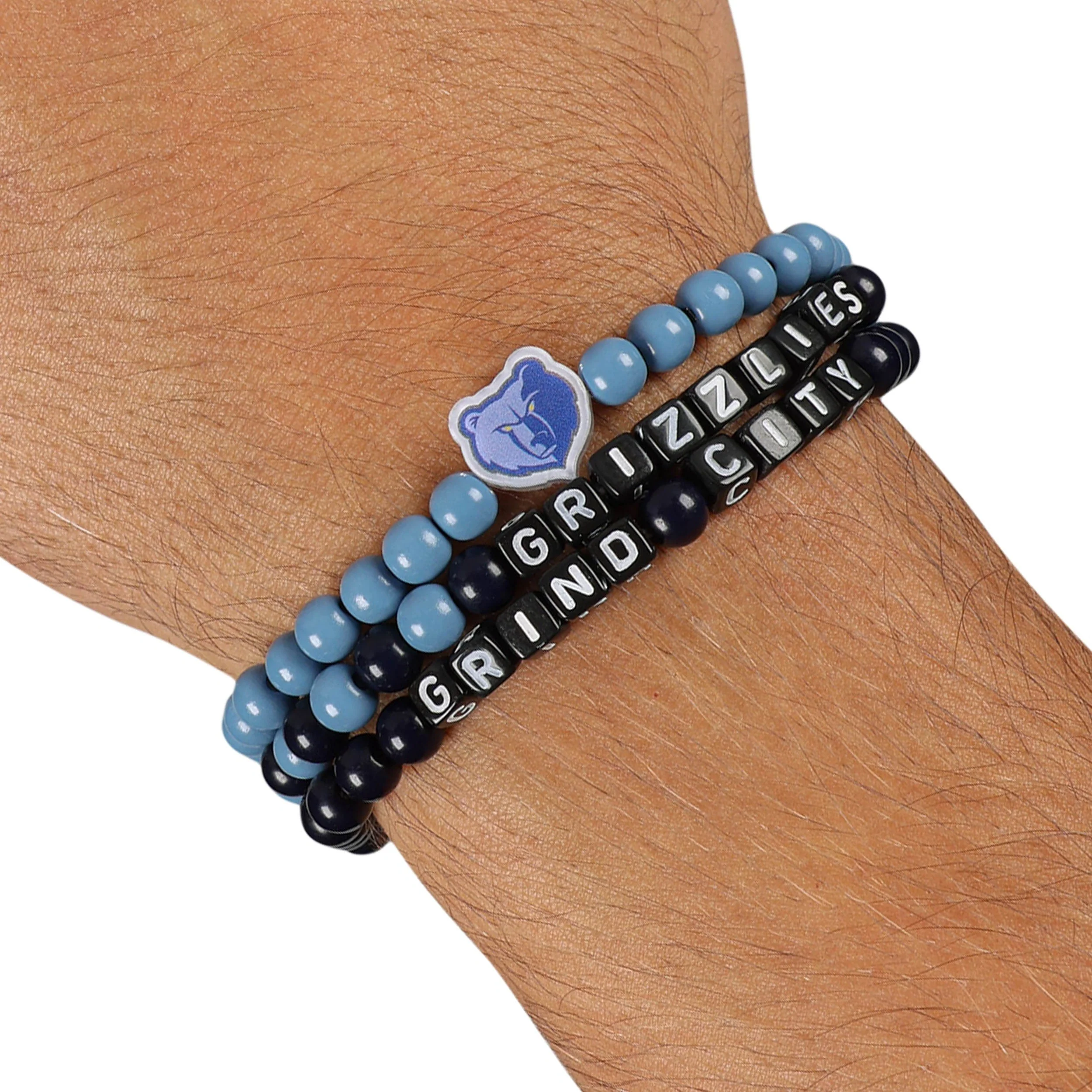 Memphis Grizzlies NBA 3 Pack Beaded Friendship Bracelet - Image 4
