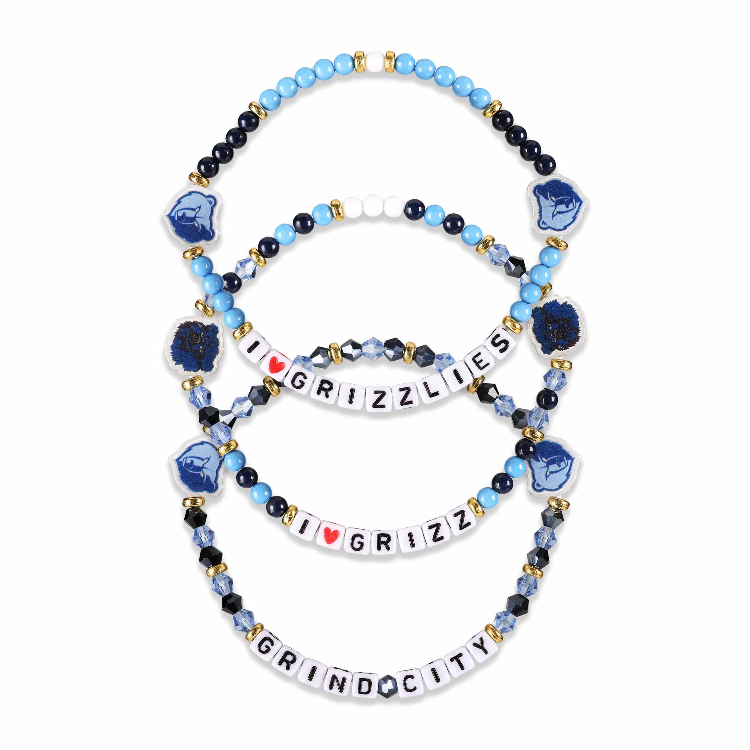 Memphis Grizzlies NBA 3 Pack Friendship Bracelet