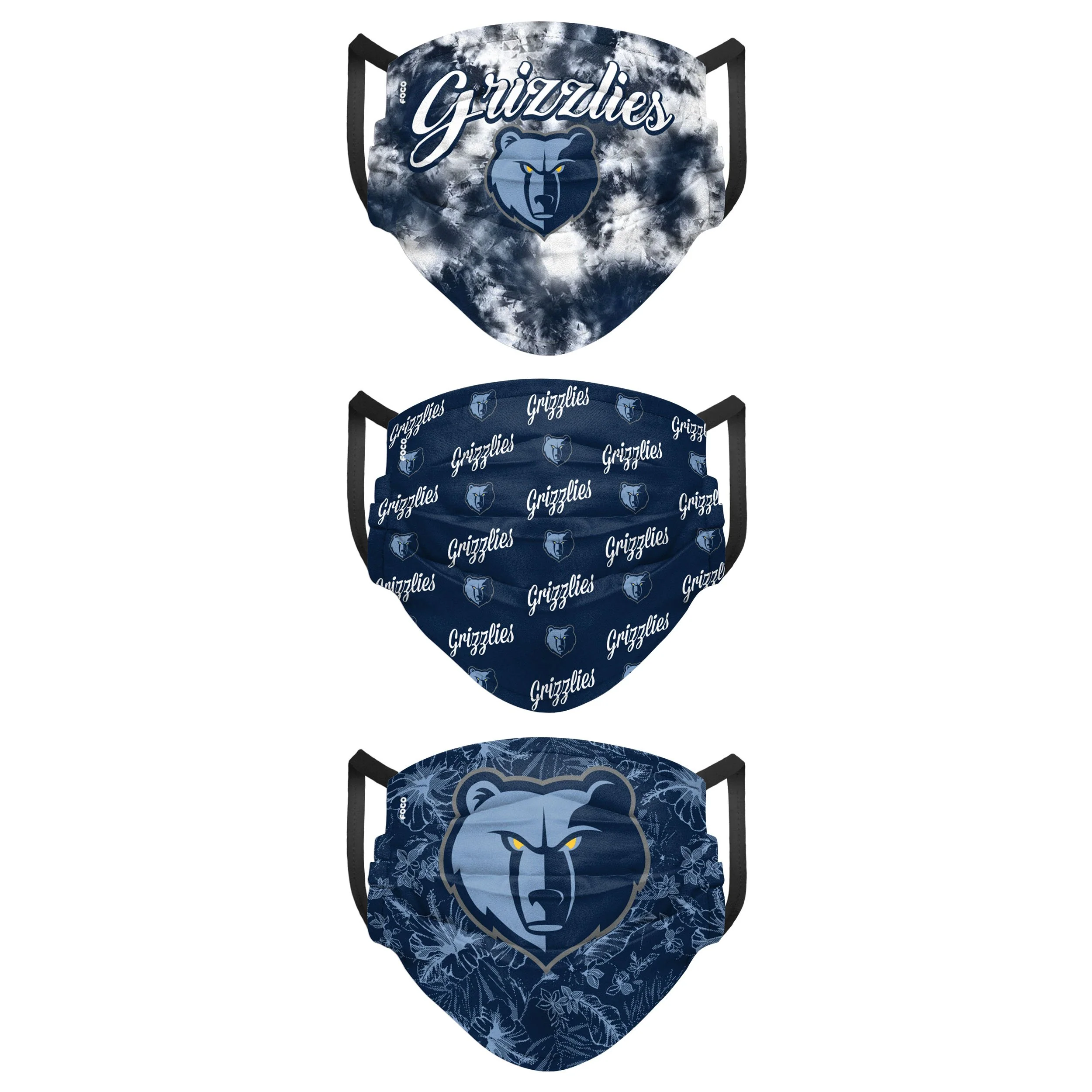 Memphis Grizzlies NBA Womens Matchday 3 Pack Face Cover - Image 2