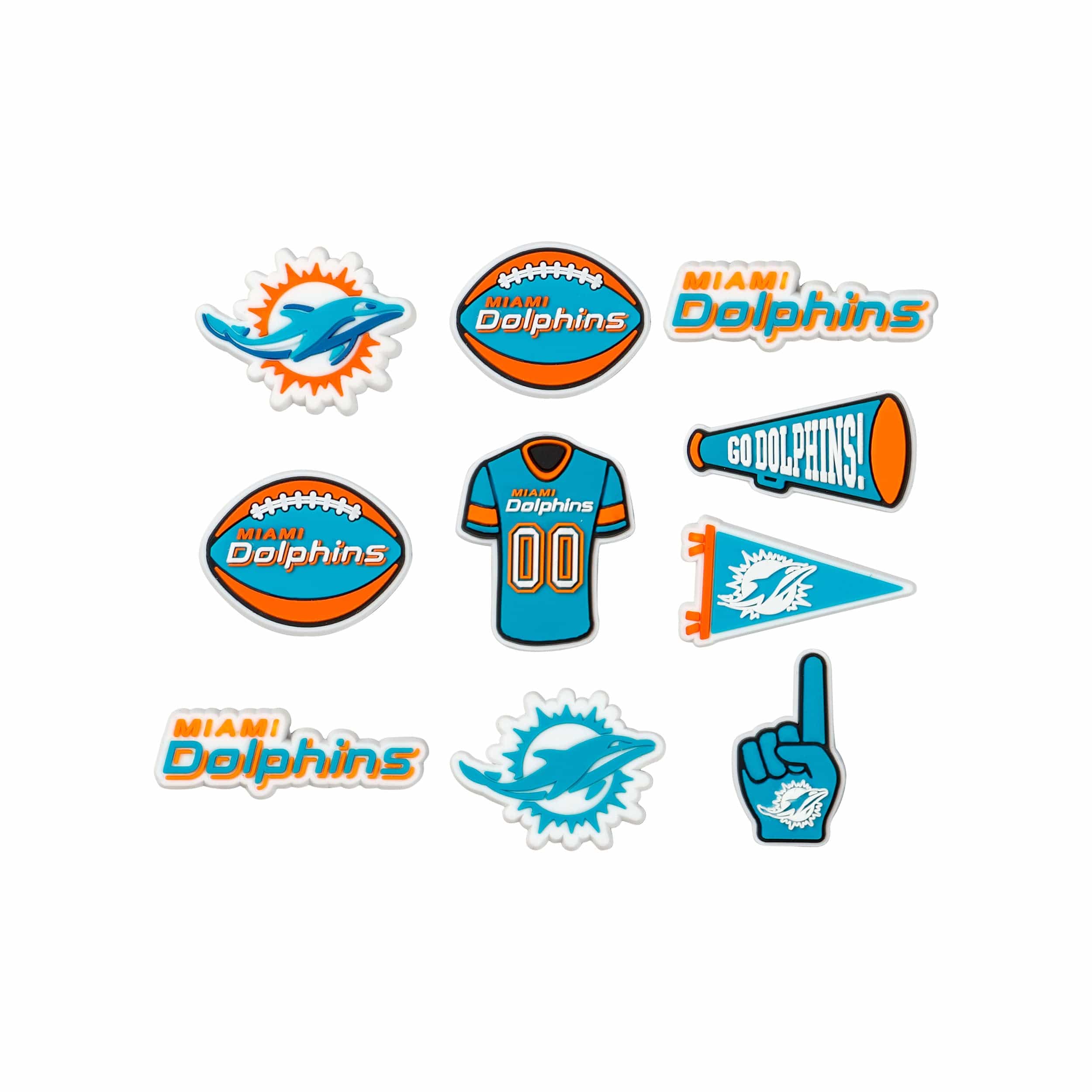 Miami Dolphins NFL 10 Pack Team Clog Charms