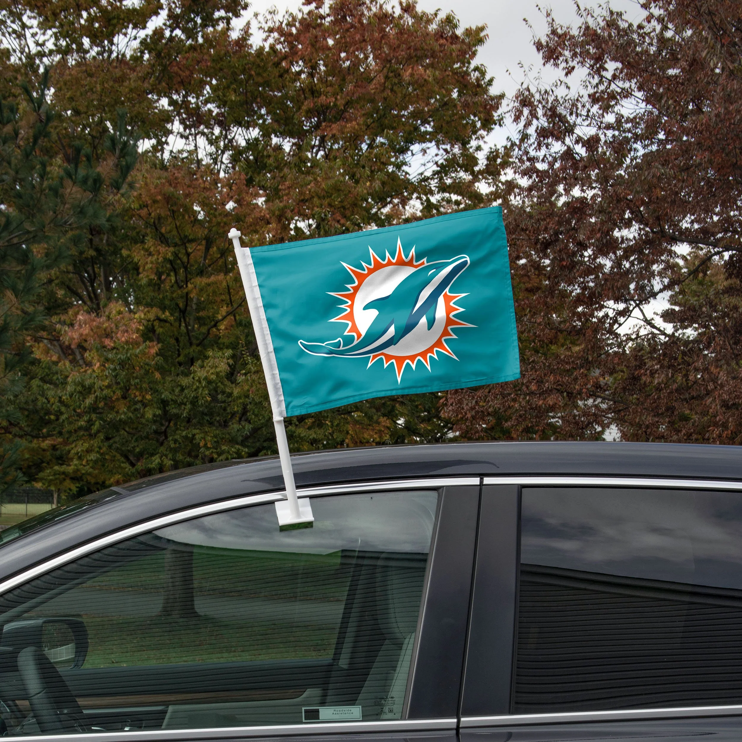 Miami Dolphins NFL 2 Pack Solid Car Flag - Image 2