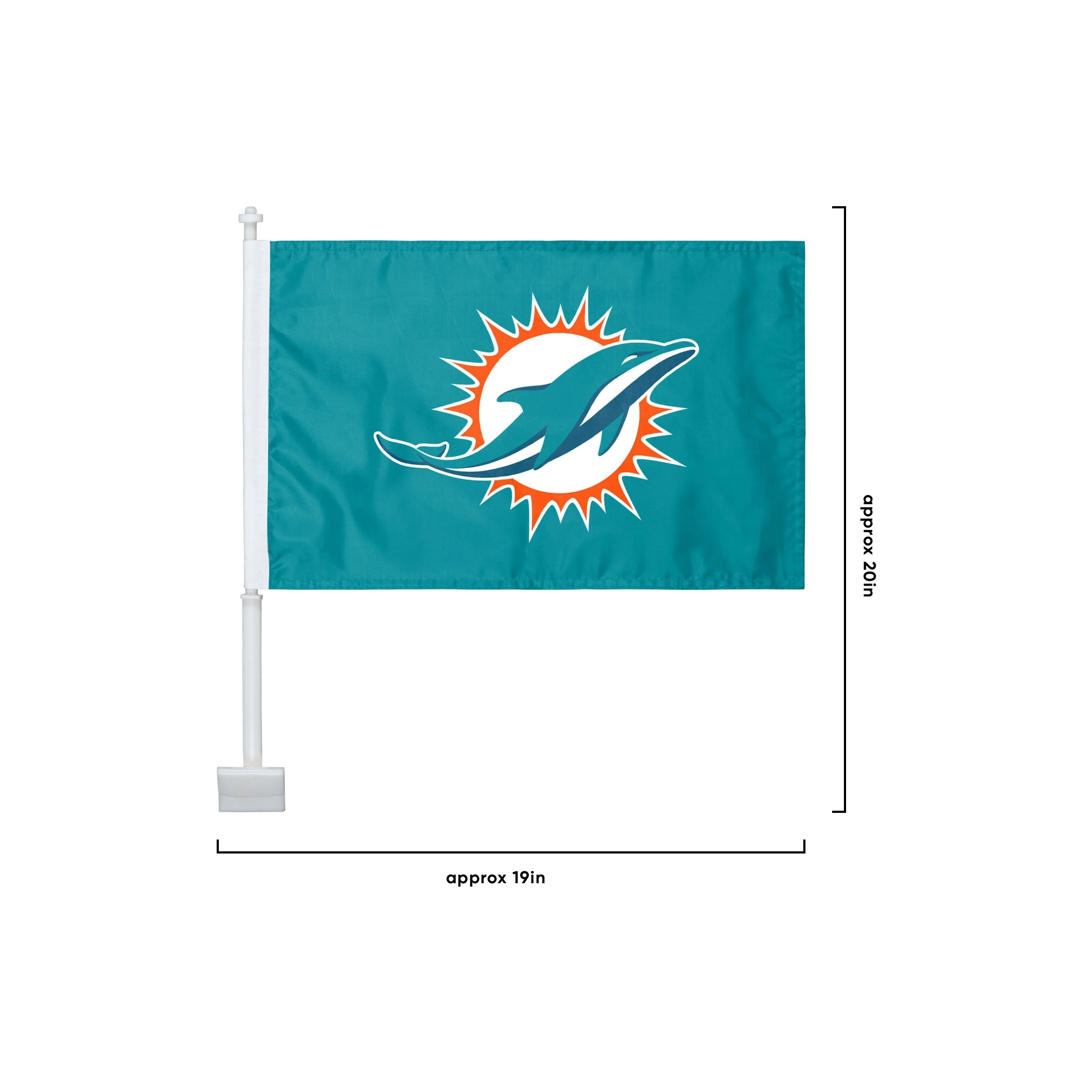 Miami Dolphins NFL 2 Pack Solid Car Flag - Image 3