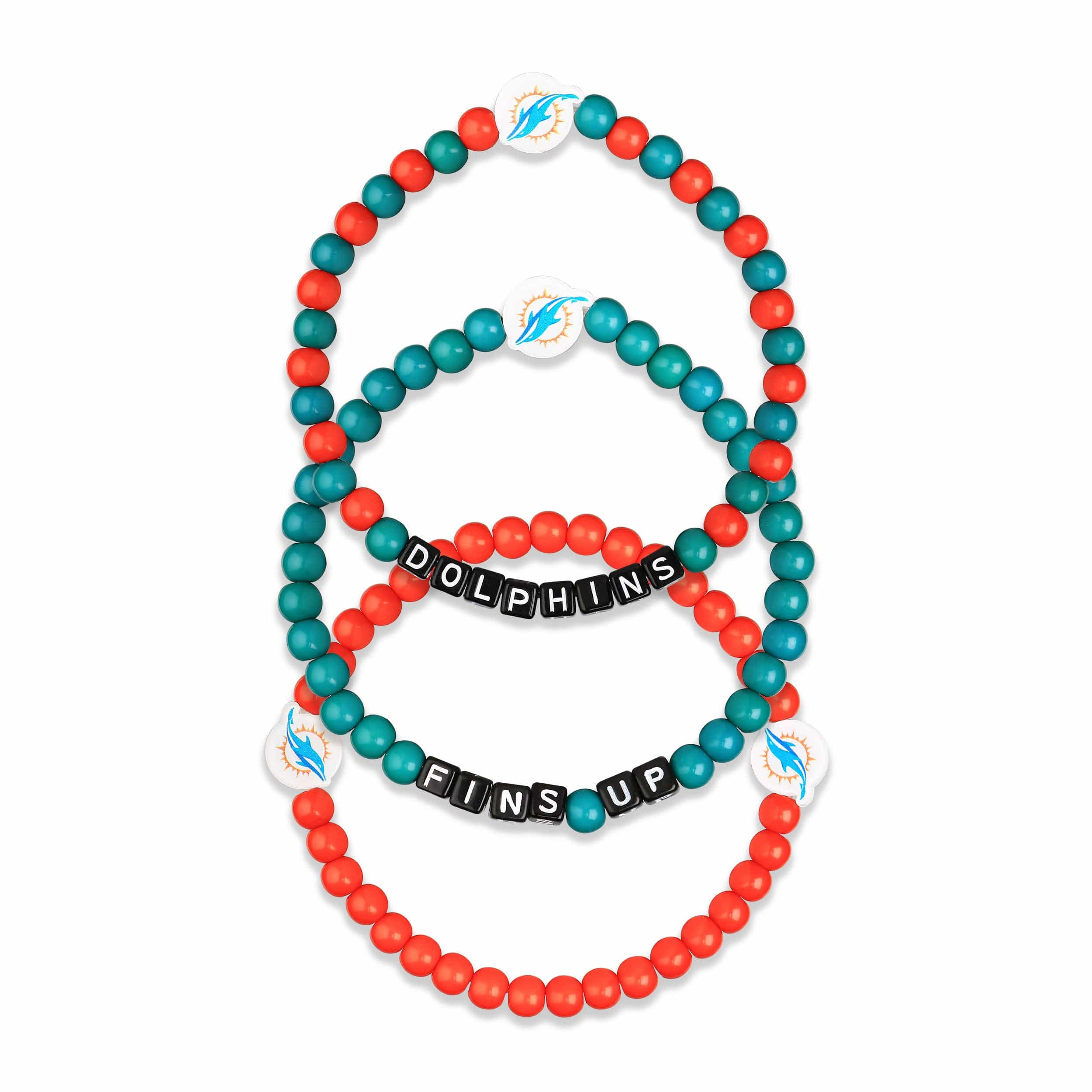 Miami Dolphins NFL 3 Pack Beaded Friendship Bracelet