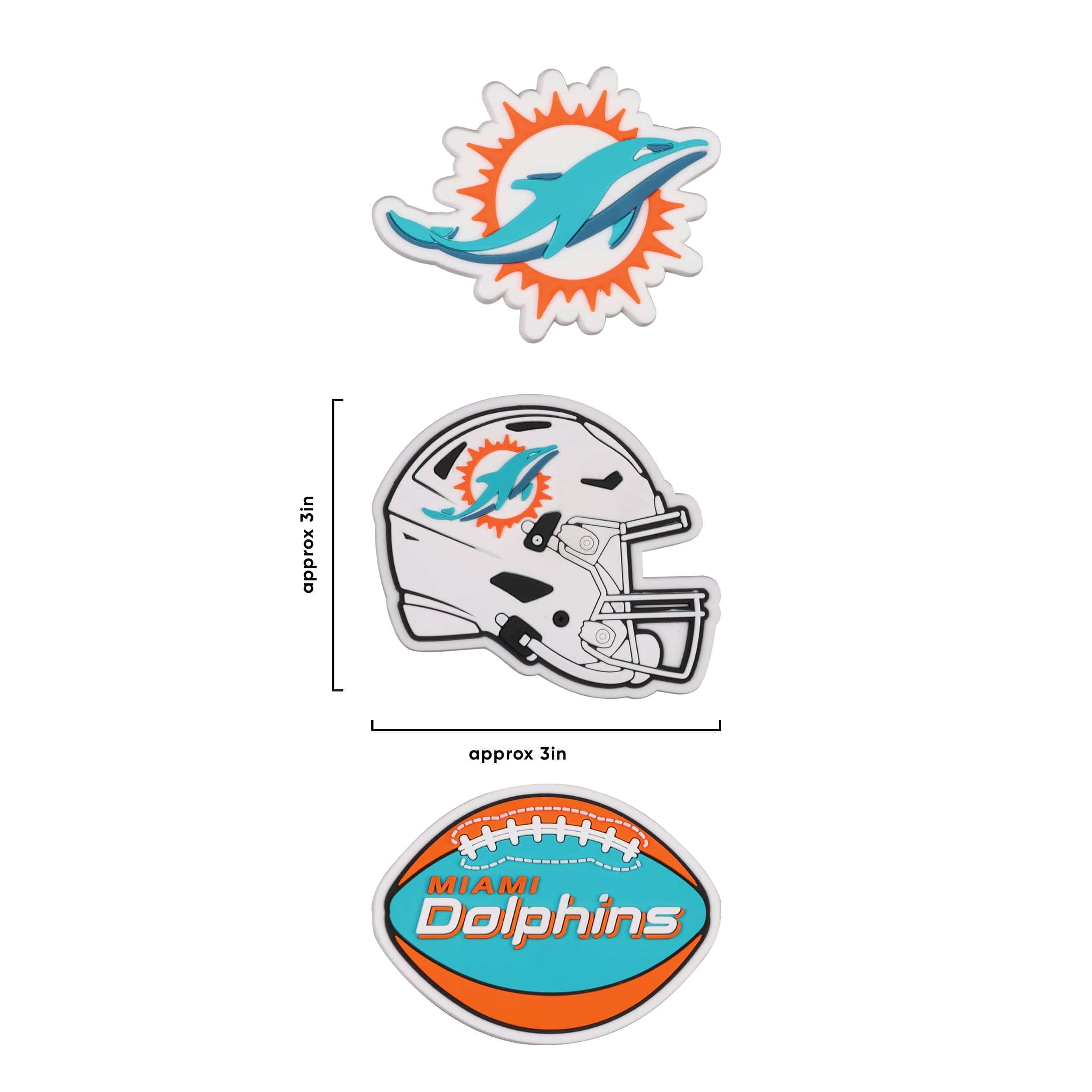 Miami Dolphins NFL 3 Pack Tailgate Tote Charms - Image 4
