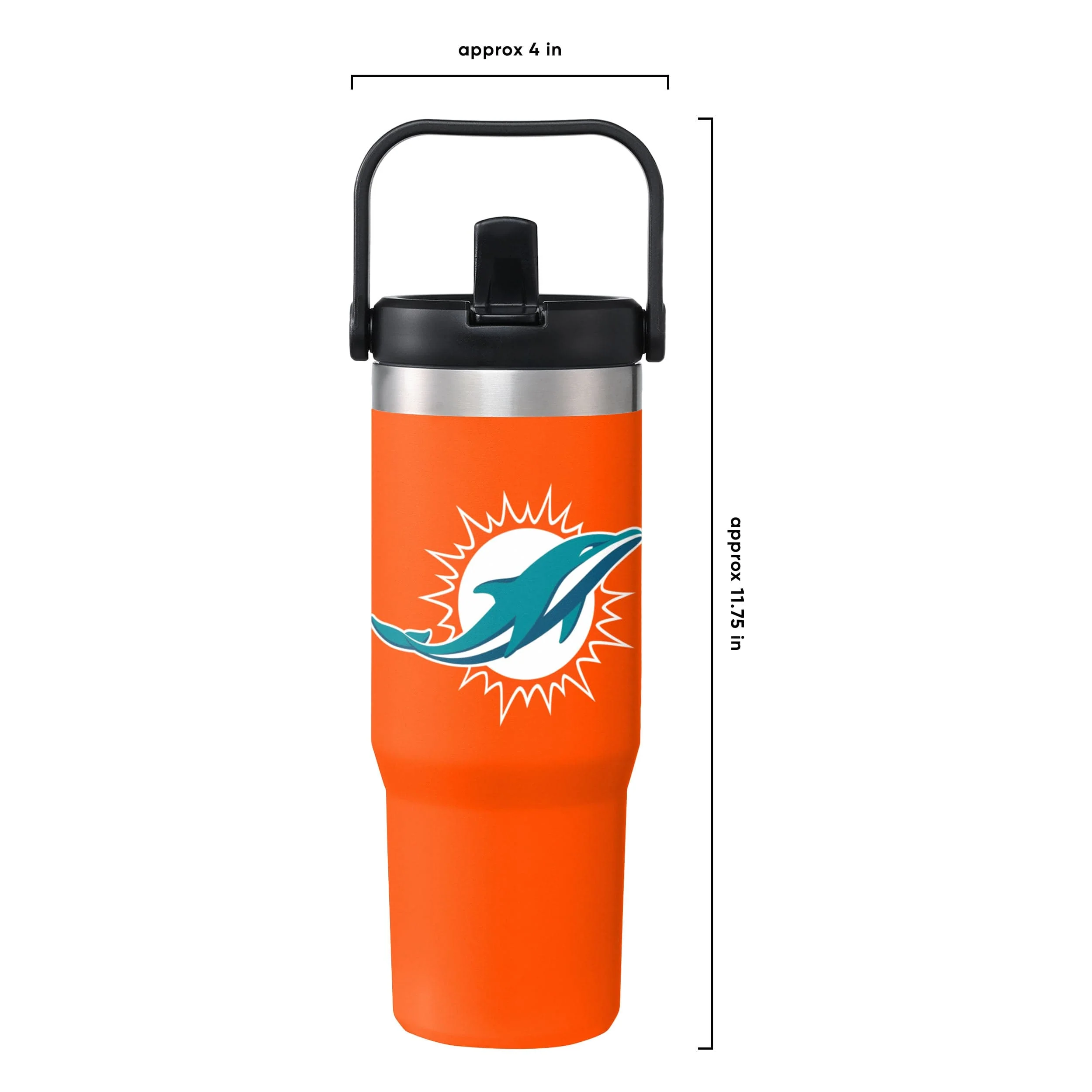 Miami Dolphins NFL 30 oz Straw Tumbler - Image 5