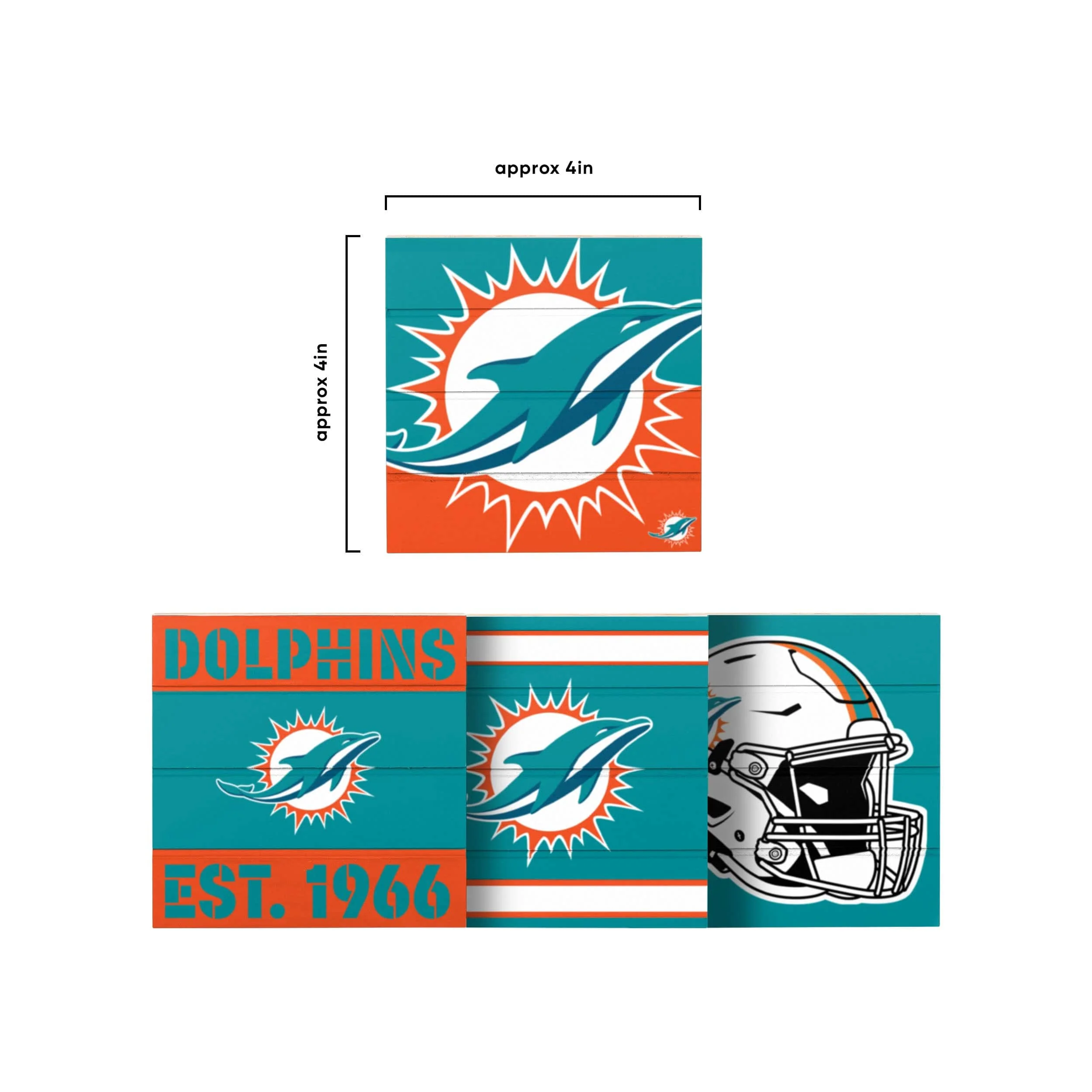Miami Dolphins NFL 4 Pack Pallet Coaster Set - Image 5