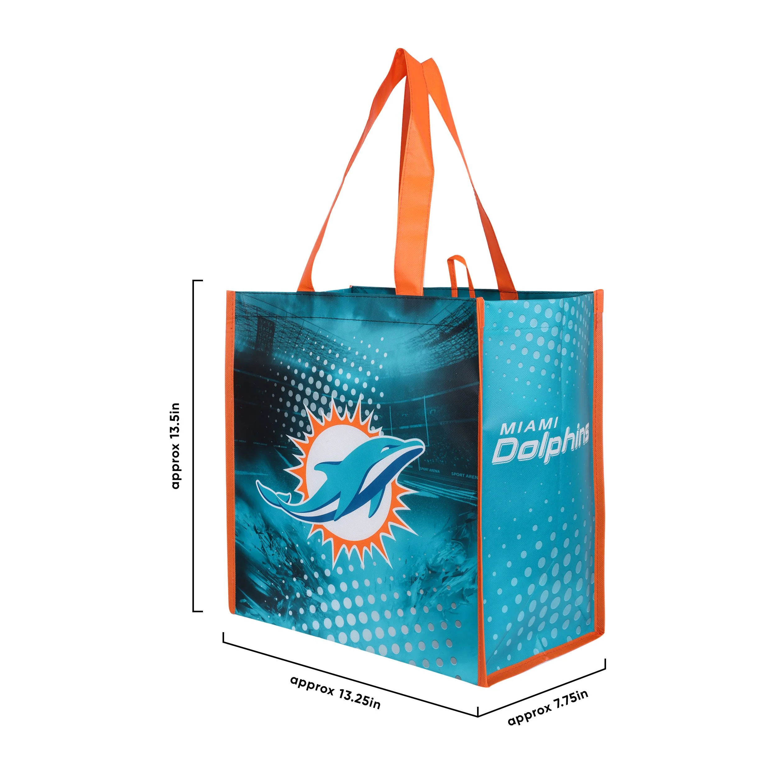 Miami Dolphins NFL 4 Pack Reusable Shopping Bag - Image 3