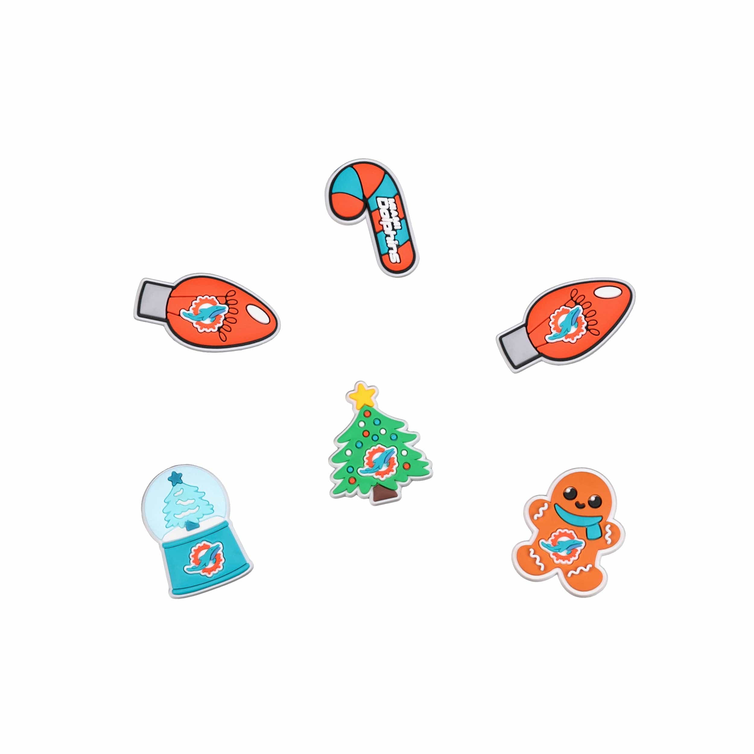 Miami Dolphins NFL 6 Pack Holiday Team Clog Charms