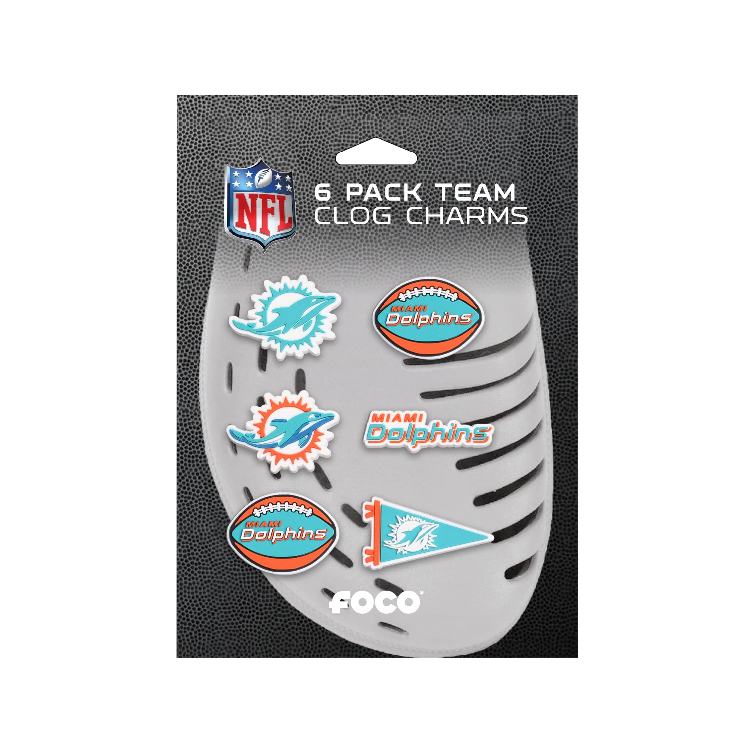 Miami Dolphins NFL 6 Pack Team Clog Charms - Image 5