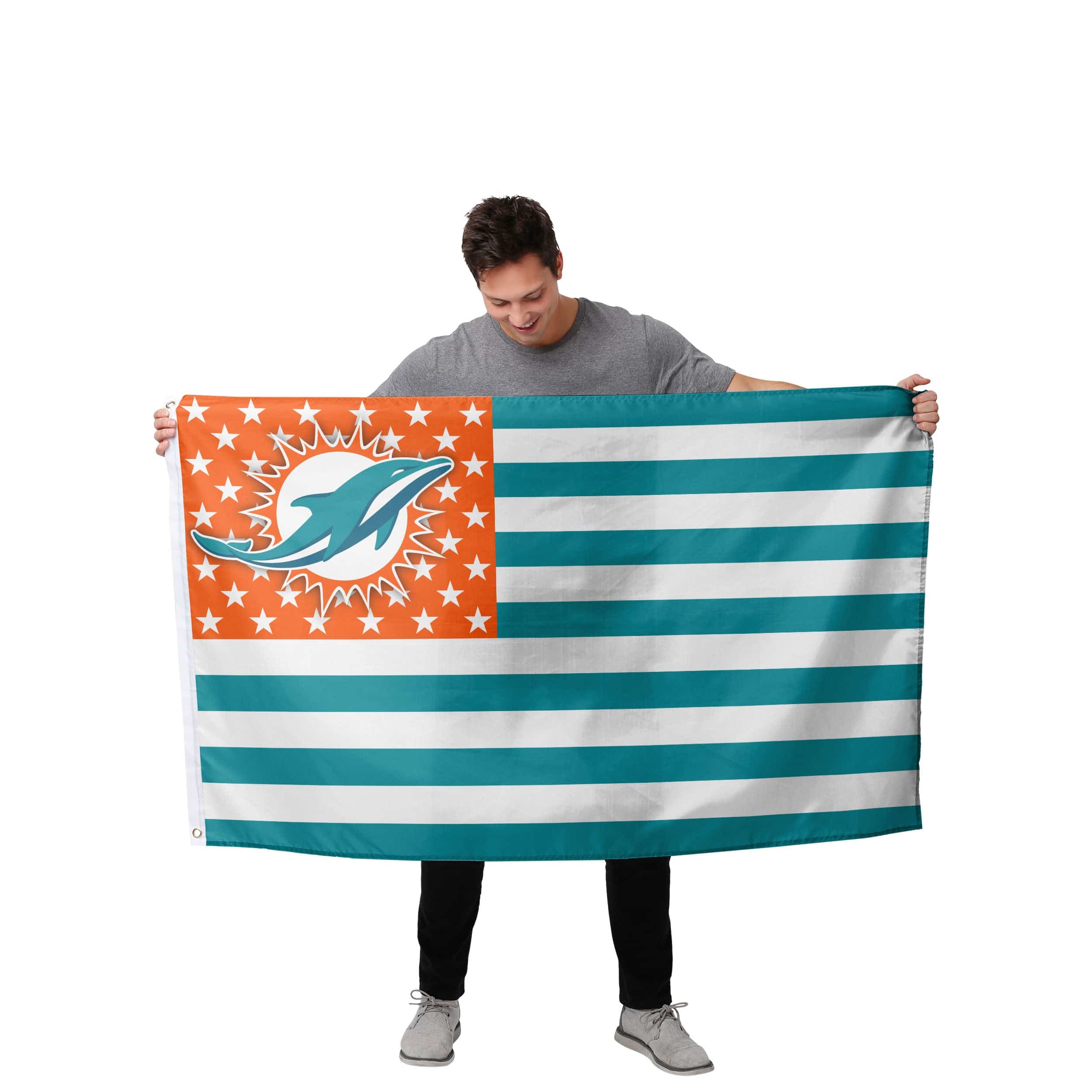Miami Dolphins NFL American Stars Horizontal Flag - Image 2