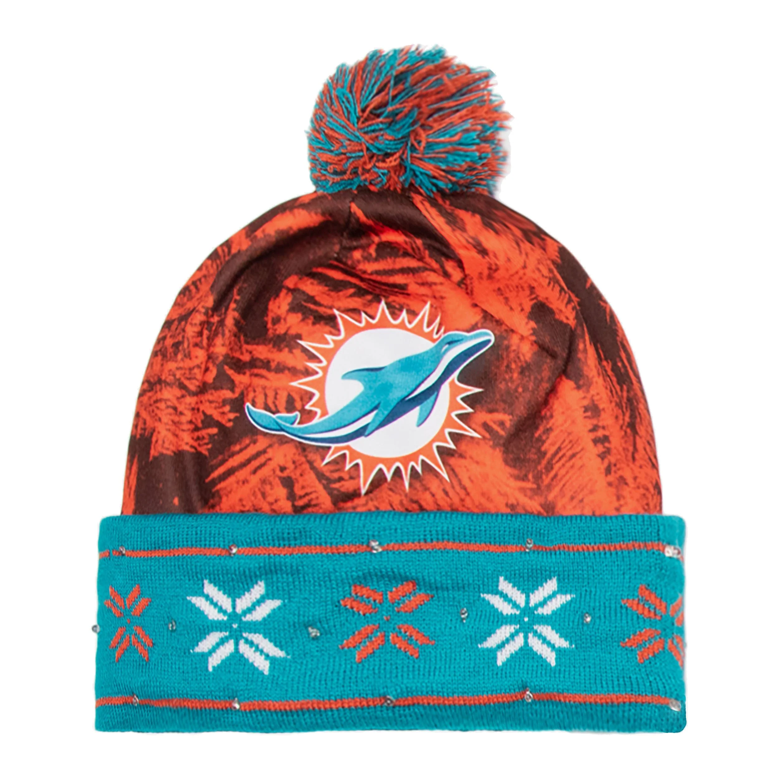 Miami Dolphins NFL Big Logo Light Up Printed Beanie - Image 2