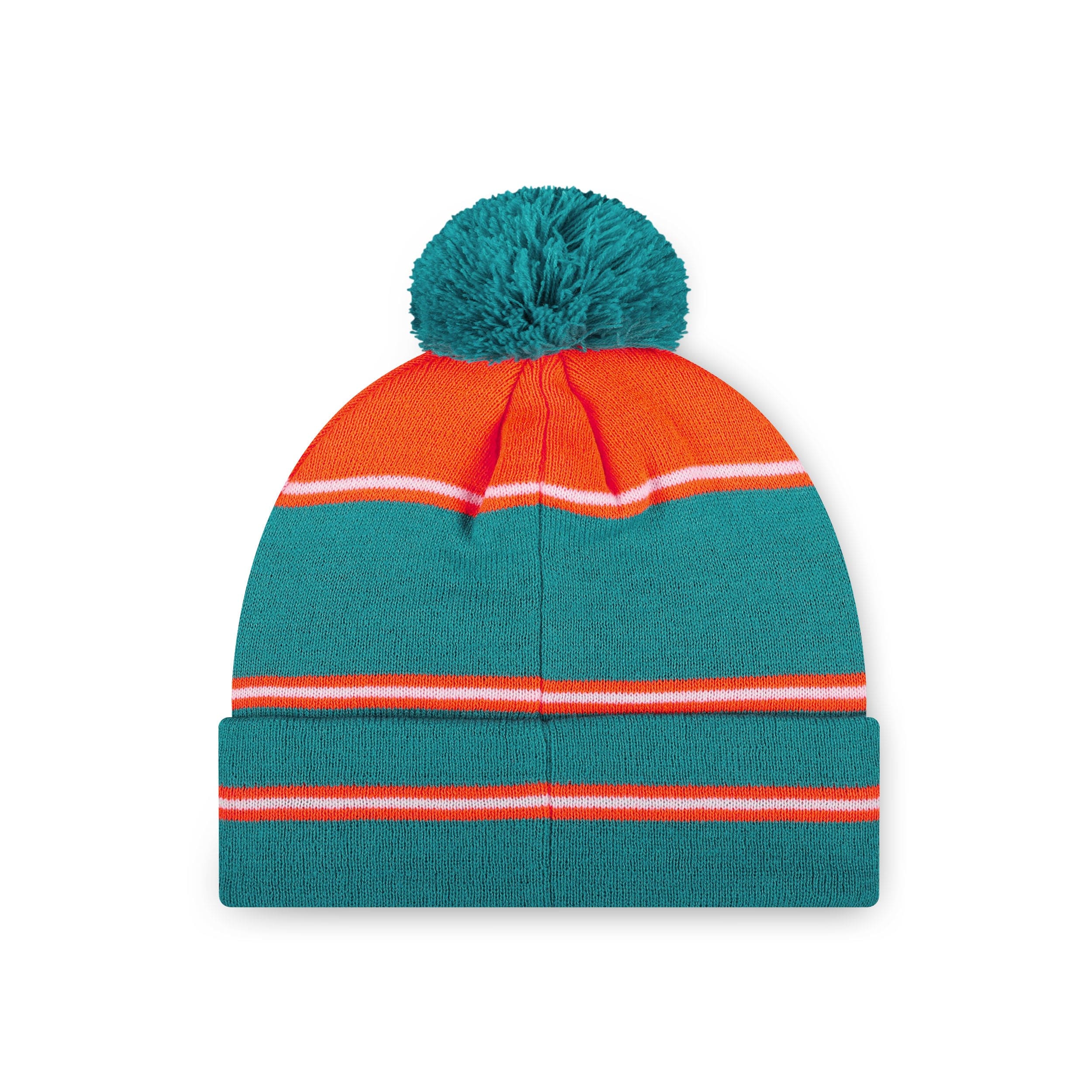 Miami Dolphins NFL Big Wordmark Stripe Pom Beanie - Image 2