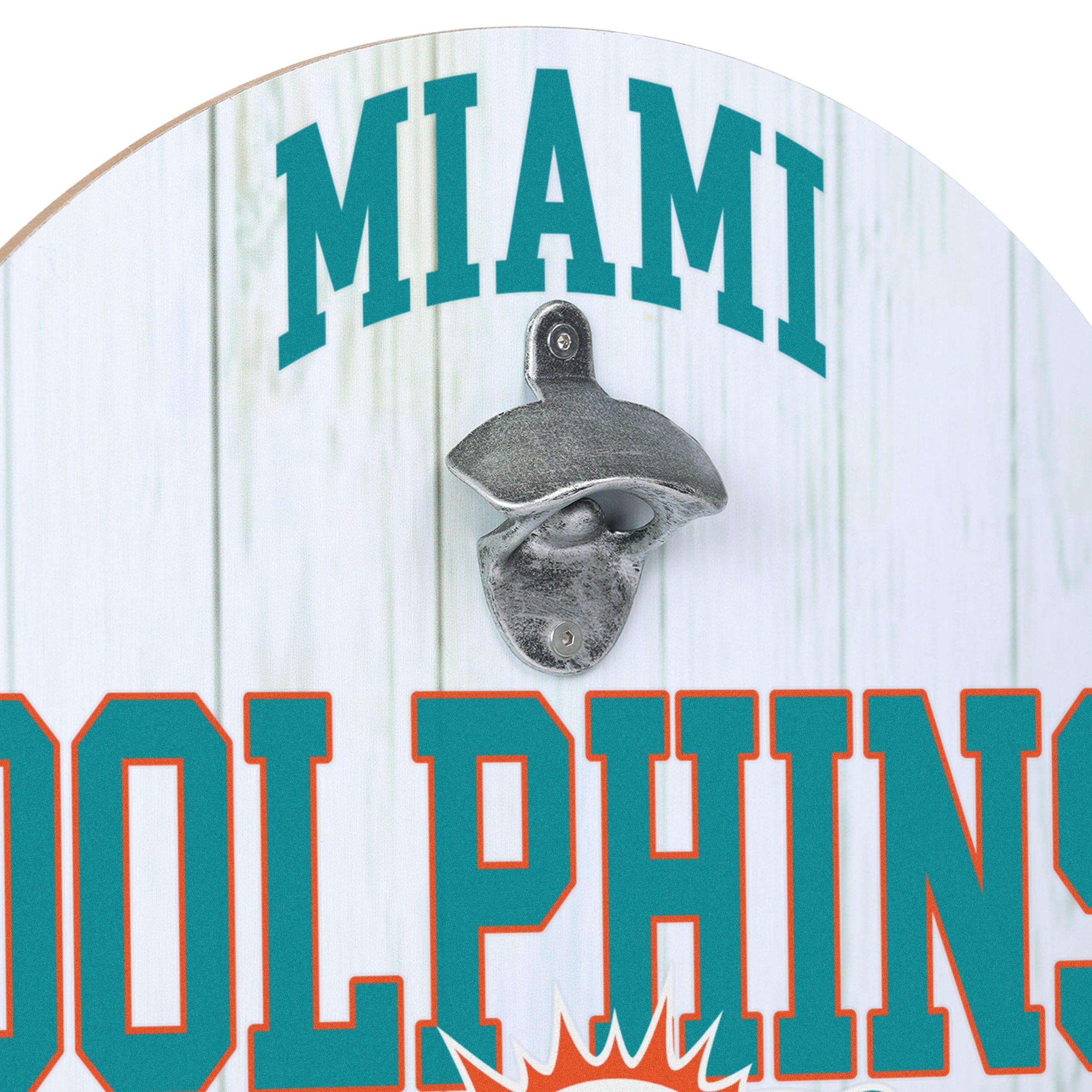 Miami Dolphins NFL Bottle Opener Cap Catcher Wall Sign - Image 3