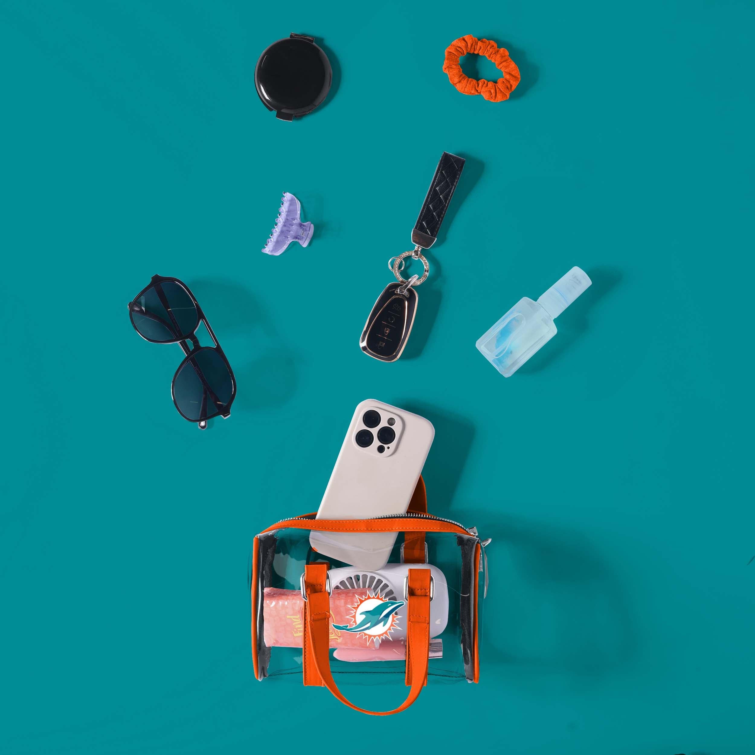 Miami Dolphins NFL Clear Barrel Bag - Image 3