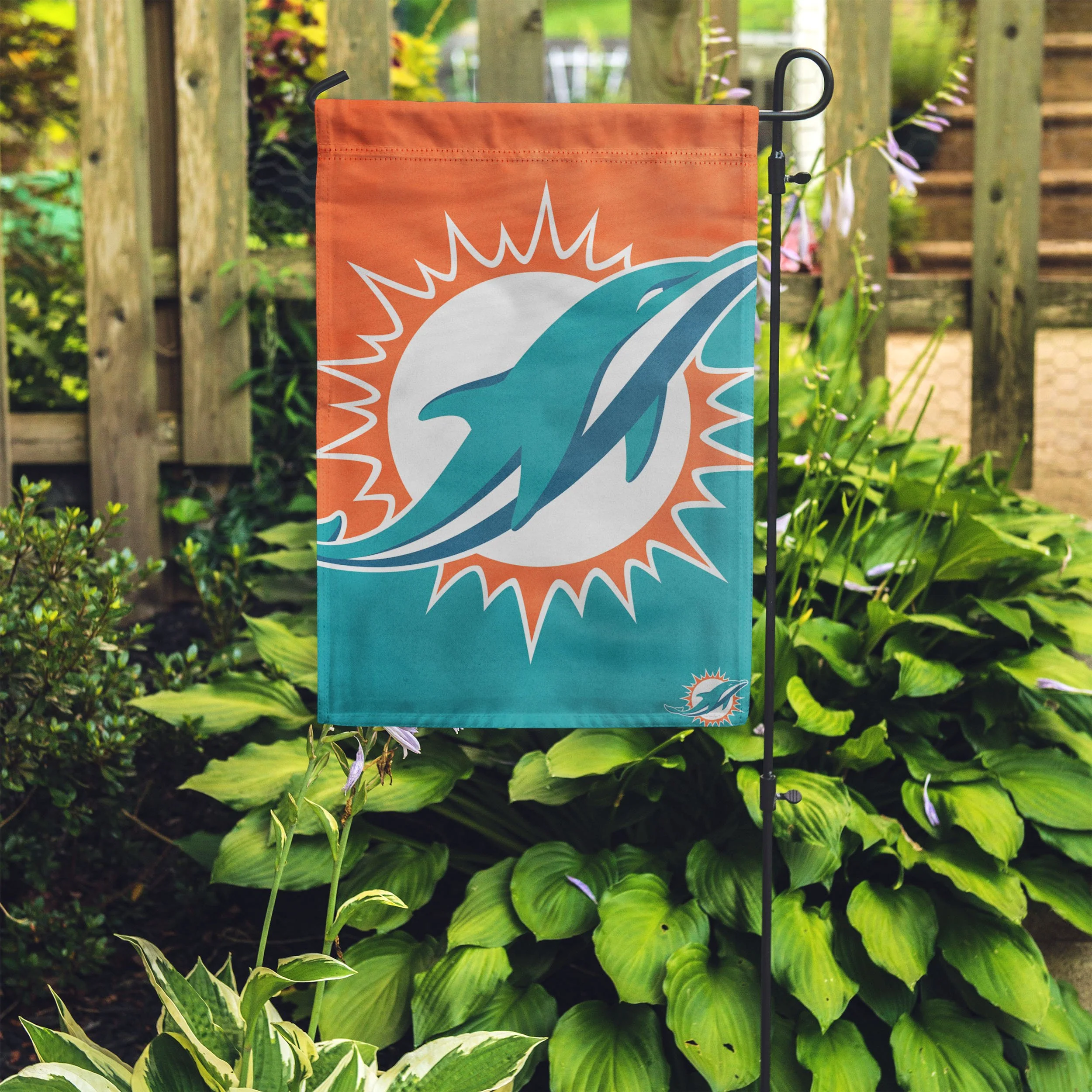Miami Dolphins NFL Colorblock Helmet Garden Flag - Image 4