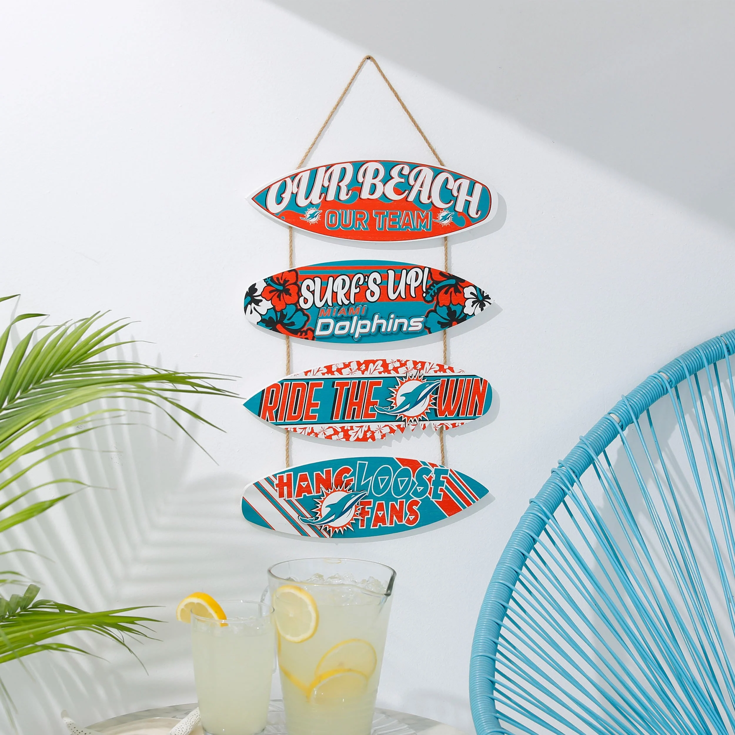 Miami Dolphins NFL Fancave Surfboard Sign - Image 2