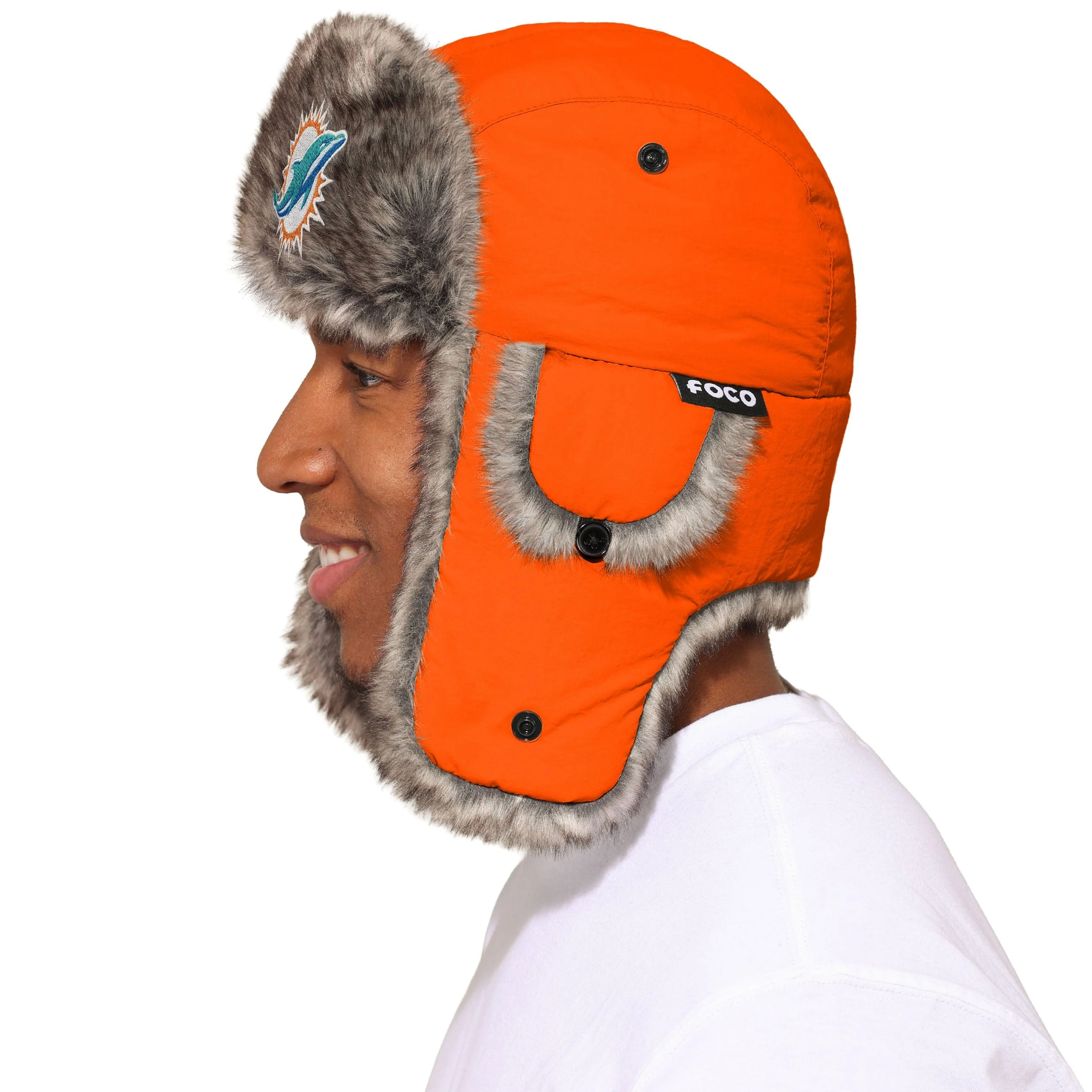 Miami Dolphins NFL Faux Fur Trapper Hat - Image 2