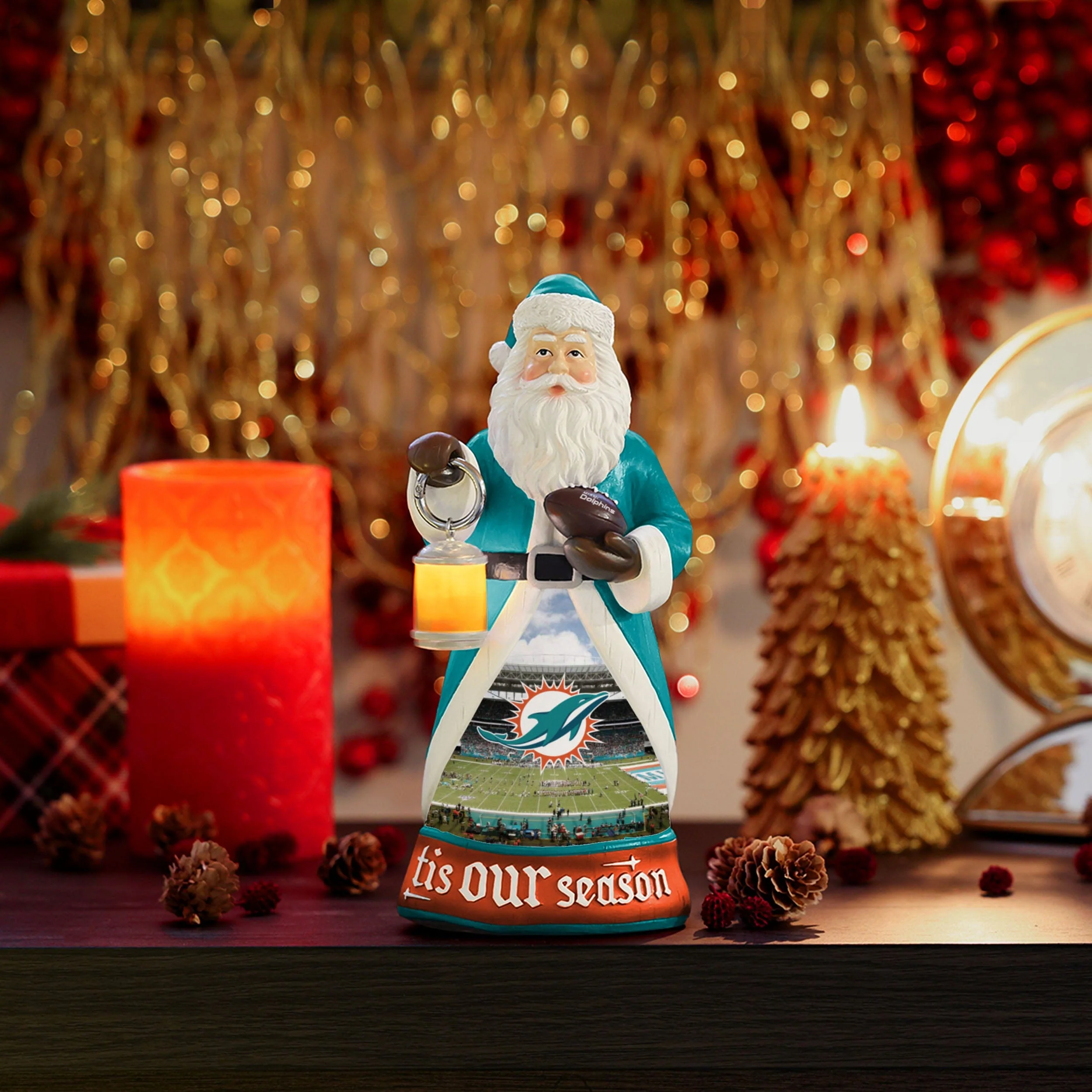 Miami Dolphins NFL Figure with Light Up Lantern - Image 2
