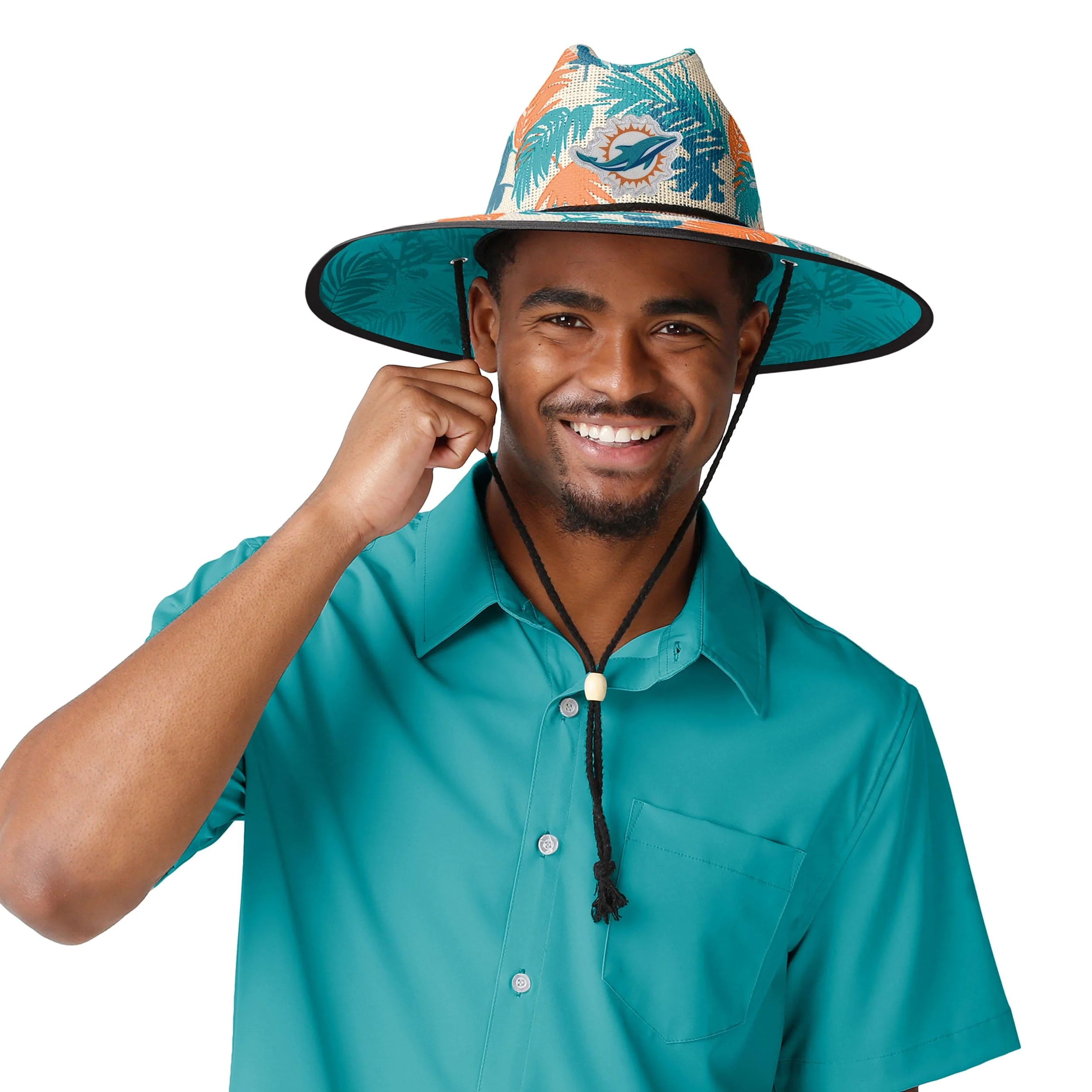 Miami Dolphins NFL Floral Printed Straw Hat - Image 2