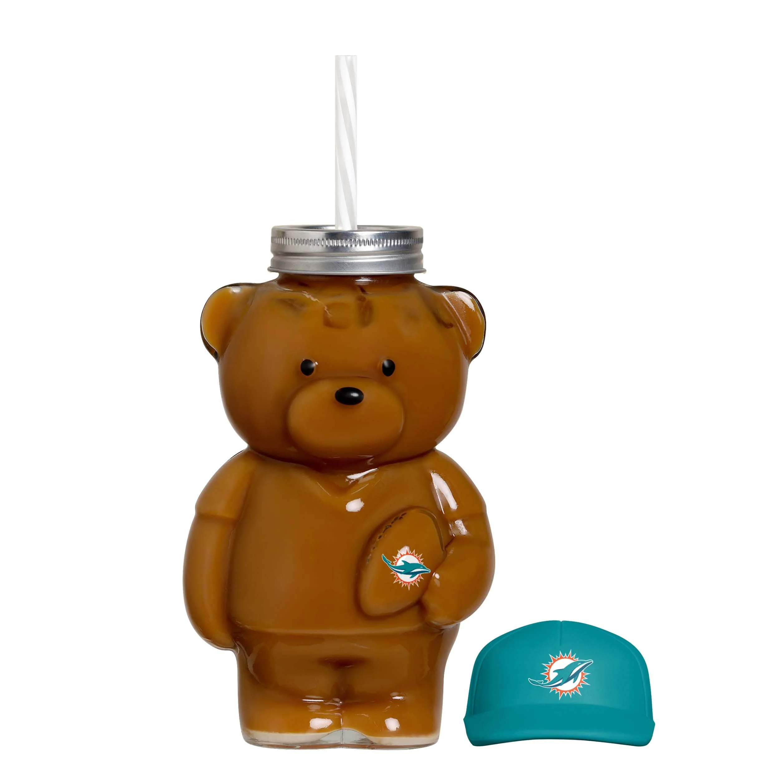 Miami Dolphins NFL Glass Bear Tumbler (PREORDER - SHIPS LATE JUNE) - Image 3