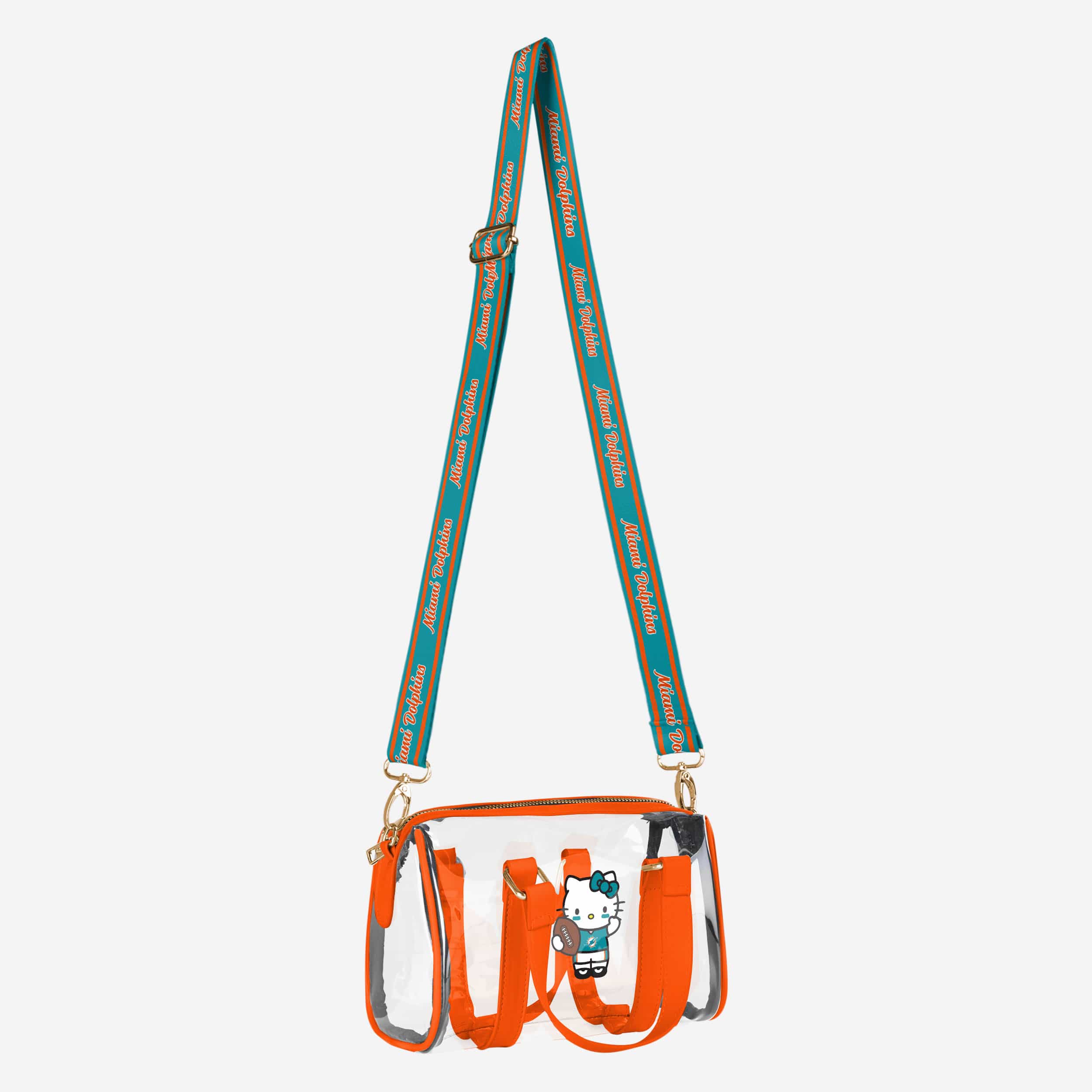 Miami Dolphins NFL Hello Kitty® Clear Barrel Bag - (PREORDER - SHIPS MID JULY) - Image 2