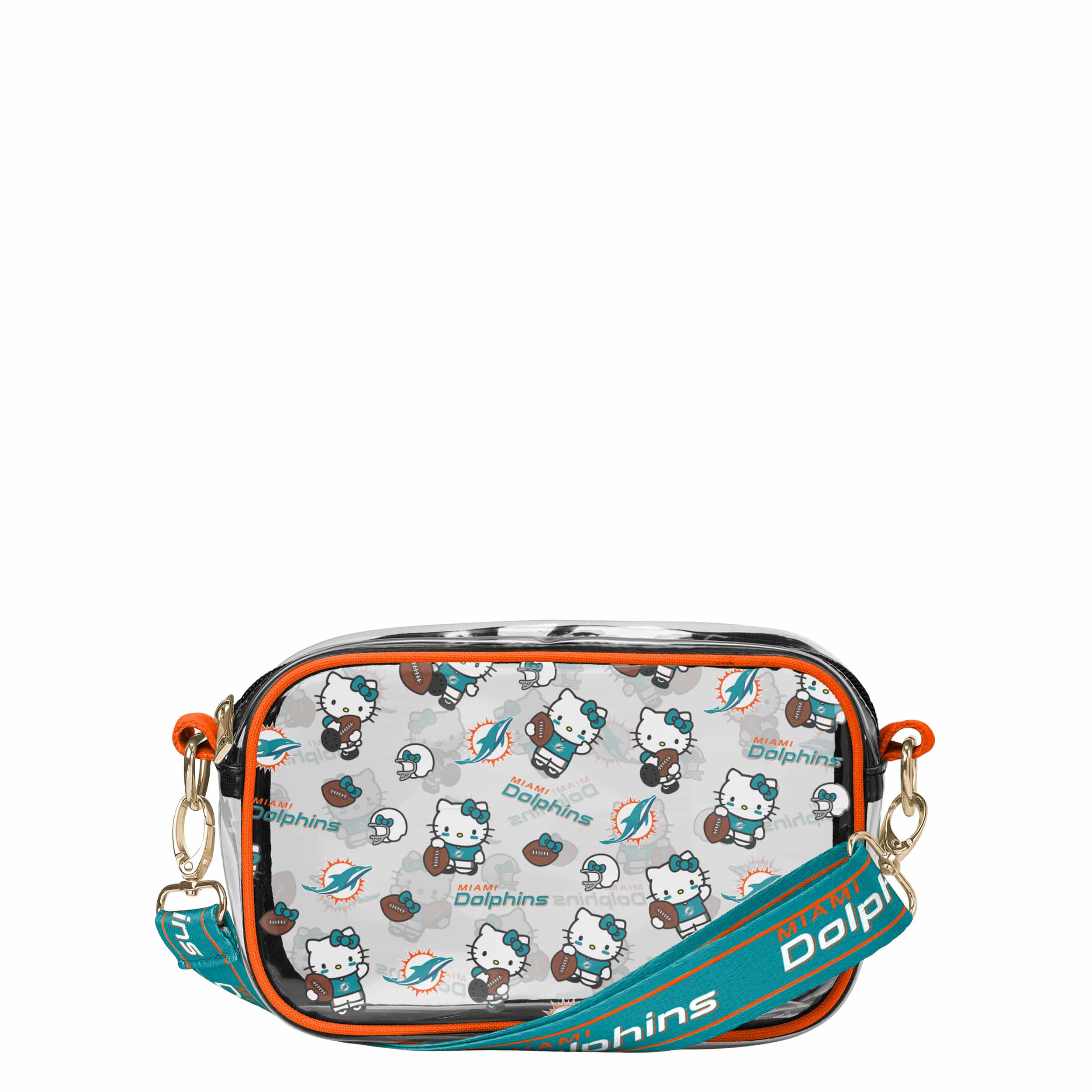 Miami Dolphins NFL Hello Kitty® Clear Crossbody Bag - (PREORDER - SHIPS MID JUNE)