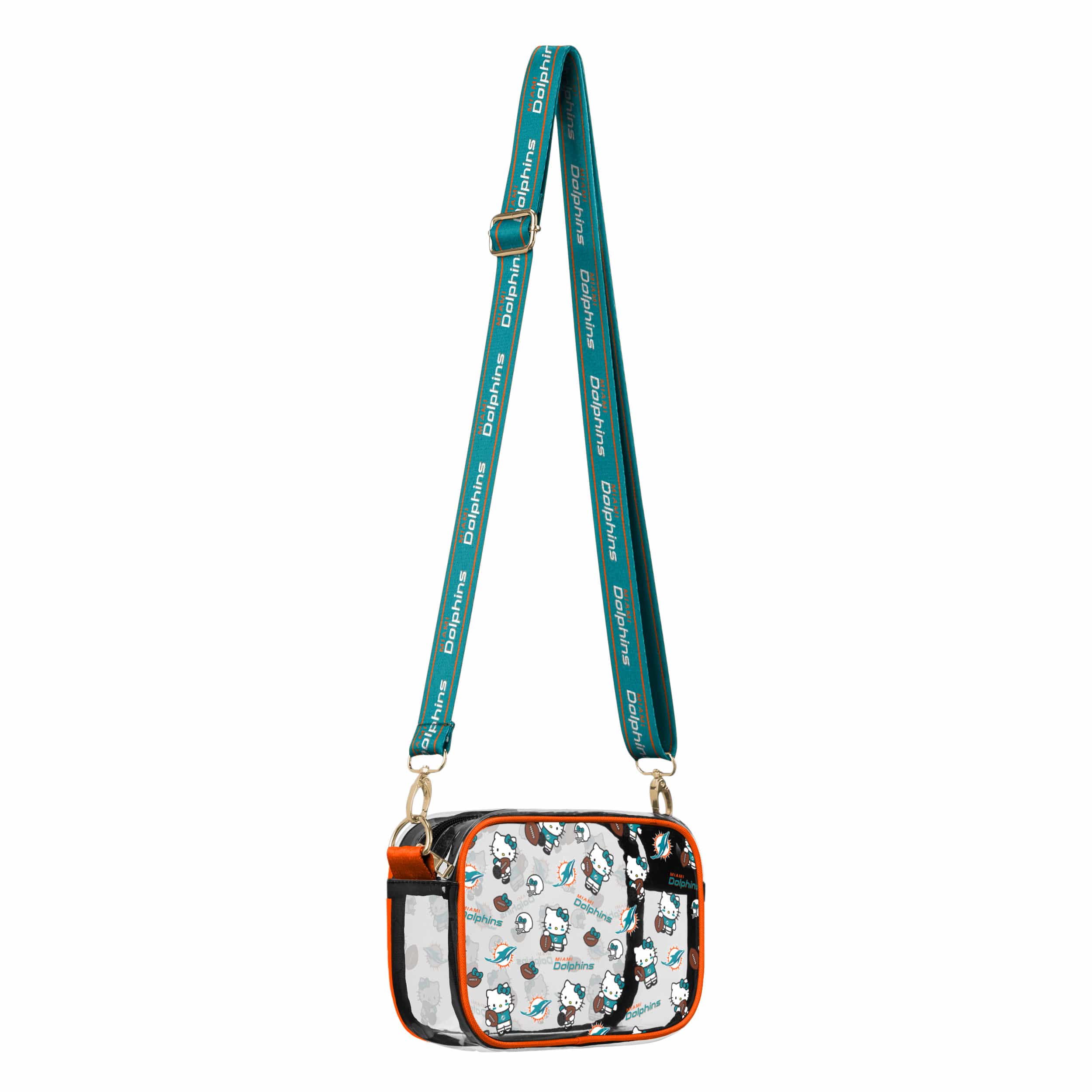 Miami Dolphins NFL Hello Kitty® Clear Crossbody Bag - (PREORDER - SHIPS MID JUNE) - Image 2