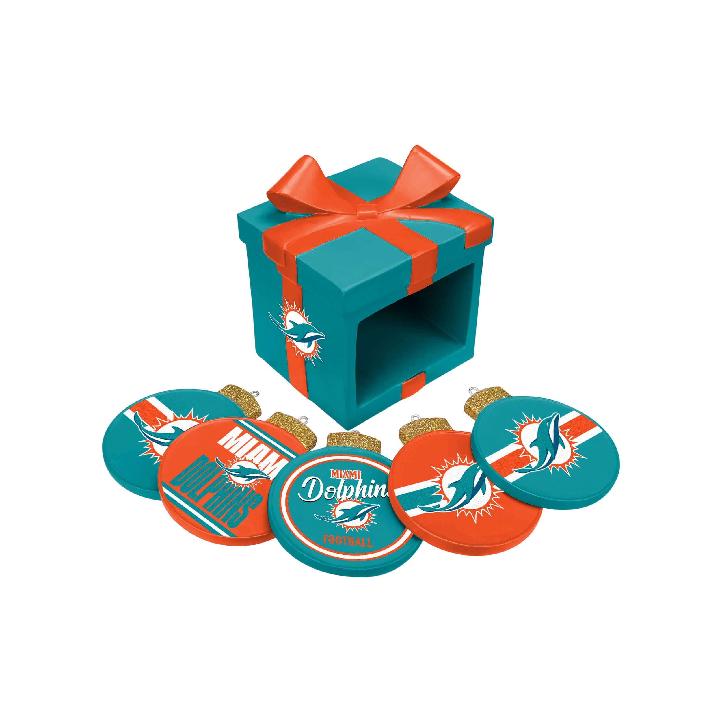 Miami Dolphins NFL Holiday 5 Pack Coaster Set - Image 3