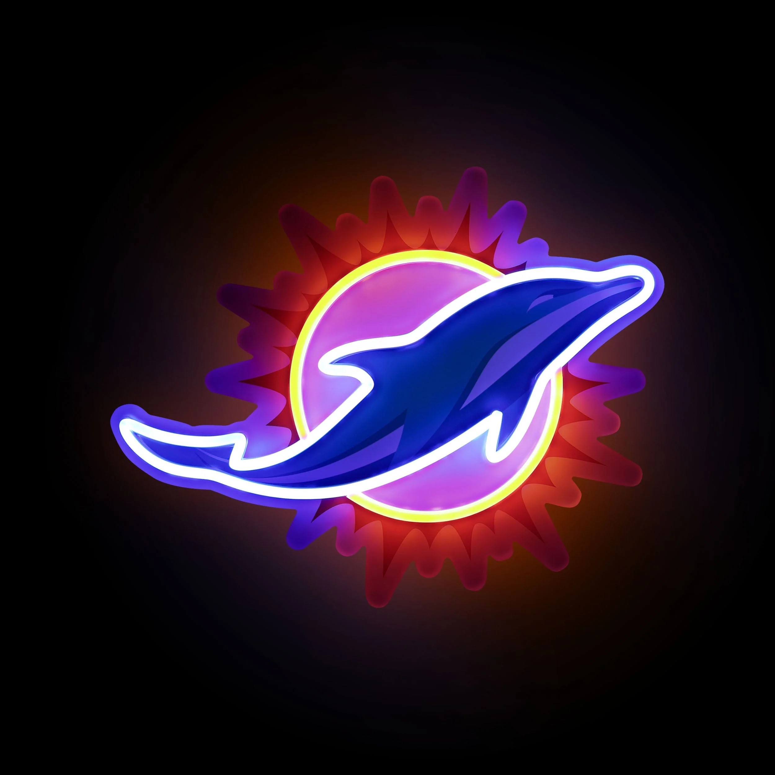 Miami Dolphins NFL LED Neon Light Up Team Logo Sign - Image 2