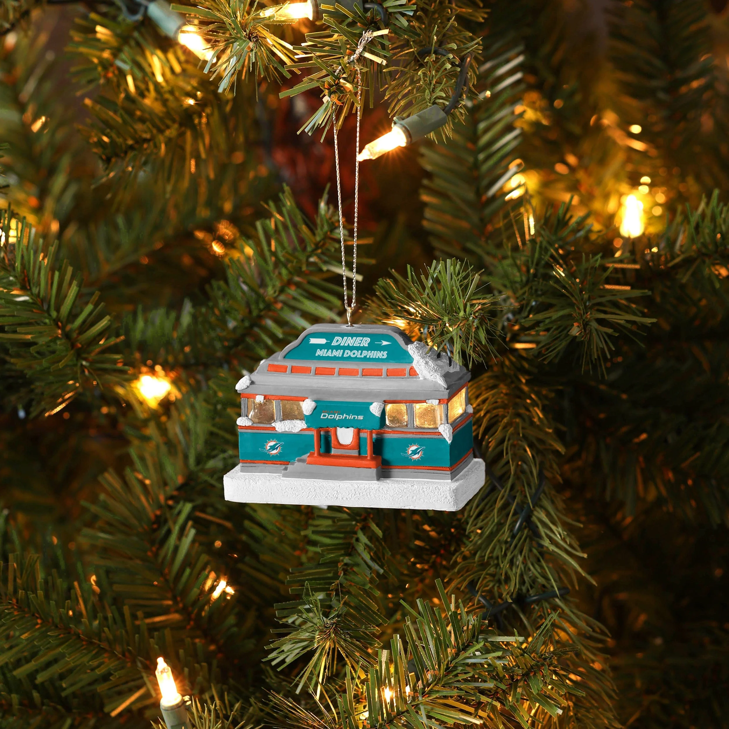 Miami Dolphins NFL Light Up Diner Ornament - Image 3