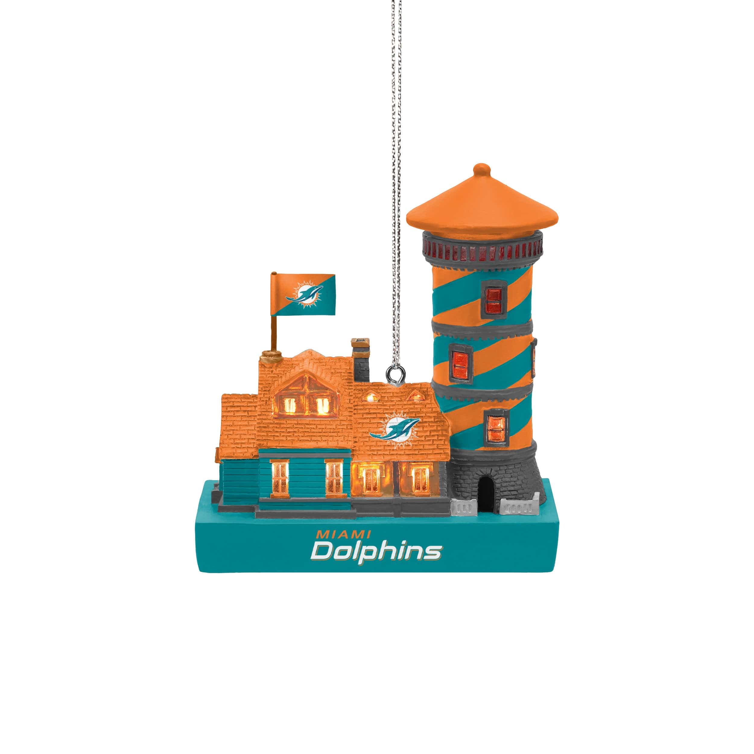 Miami Dolphins NFL Light Up Resin Lighthouse Ornament