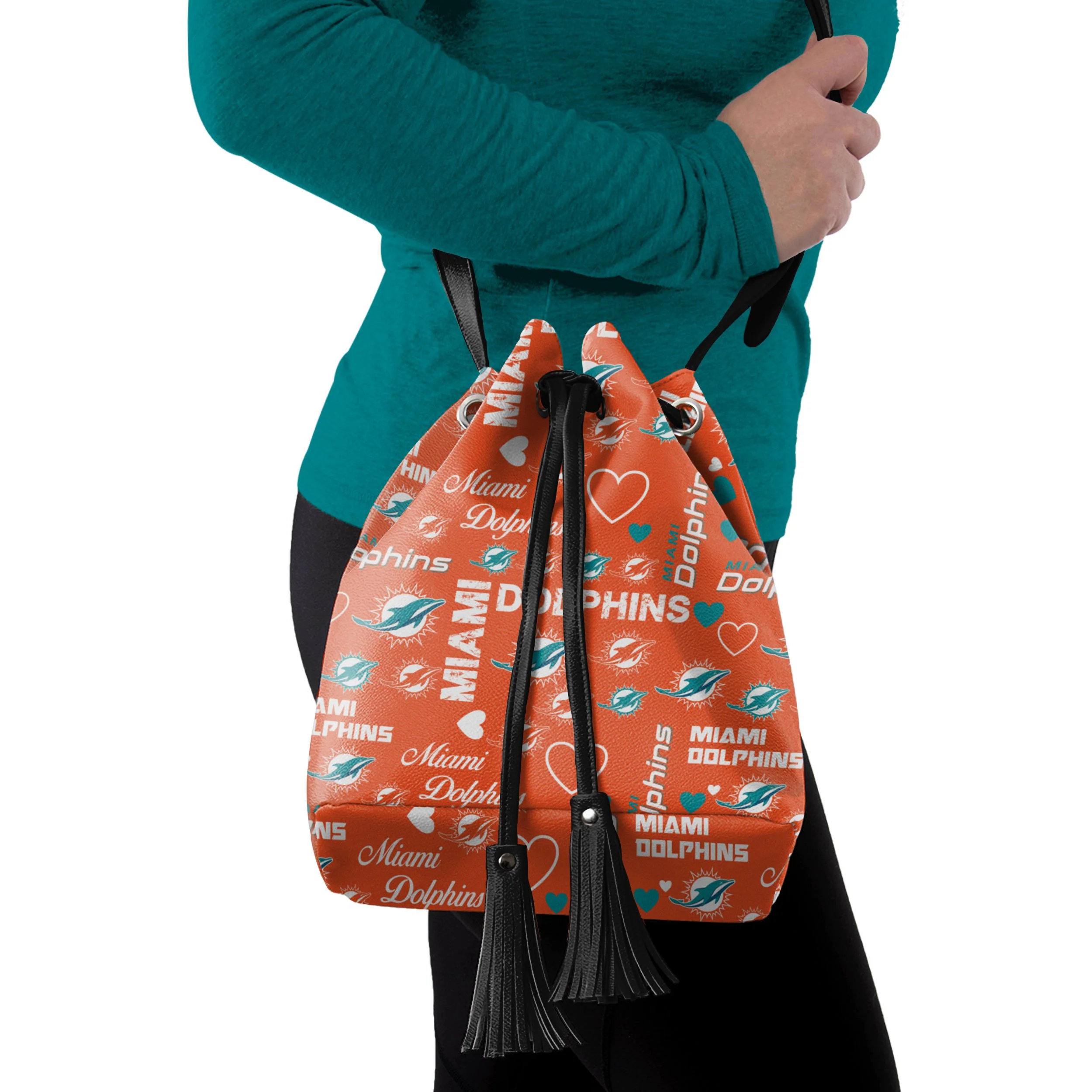 Miami Dolphins NFL Logo Love Cinch Purse - Image 2